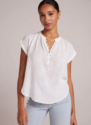 Bella Dahl Cap Sleeve Pullover - White Clothing - Tops - Shirts - Blouses - Blouses Top Price by Bella Dahl | Grace the Boutique