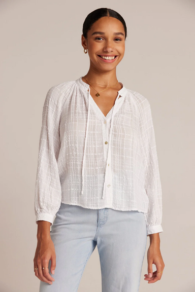 Bella Dahl Full Sleeve Raglan Buttondown - White Clothing - Tops - Shirts - Blouses - Blouses Top Price by Bella Dahl | Grace the Boutique