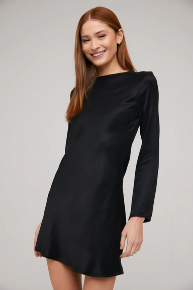 Bella Dahl Long Sleeve Bias Mini Dress - Black Clothing - Dresses + Jumpsuits - Dresses - Short Dresses by Bella Dahl | Grace the Boutique