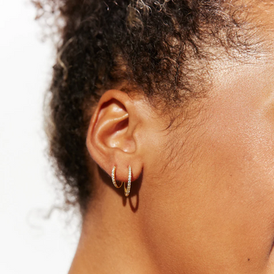 Hillberg & Berk Pavé Hoop Earrings - Mini - Gold Accessories - Jewelry - Earrings by Hillberg & Berk | Grace the Boutique