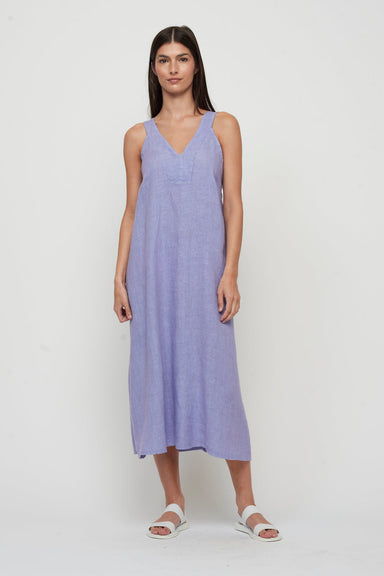 Pistache Maxi Linen Sleeveless Dress - Lilac Clothing - Dresses + Jumpsuits - Dresses - Long Dresses by Pistache | Grace the Boutique