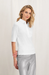 Yaya Fine Rib Jersey Polo - Pure White Clothing - Tops - Shirts - SS Knits by Yaya | Grace the Boutique