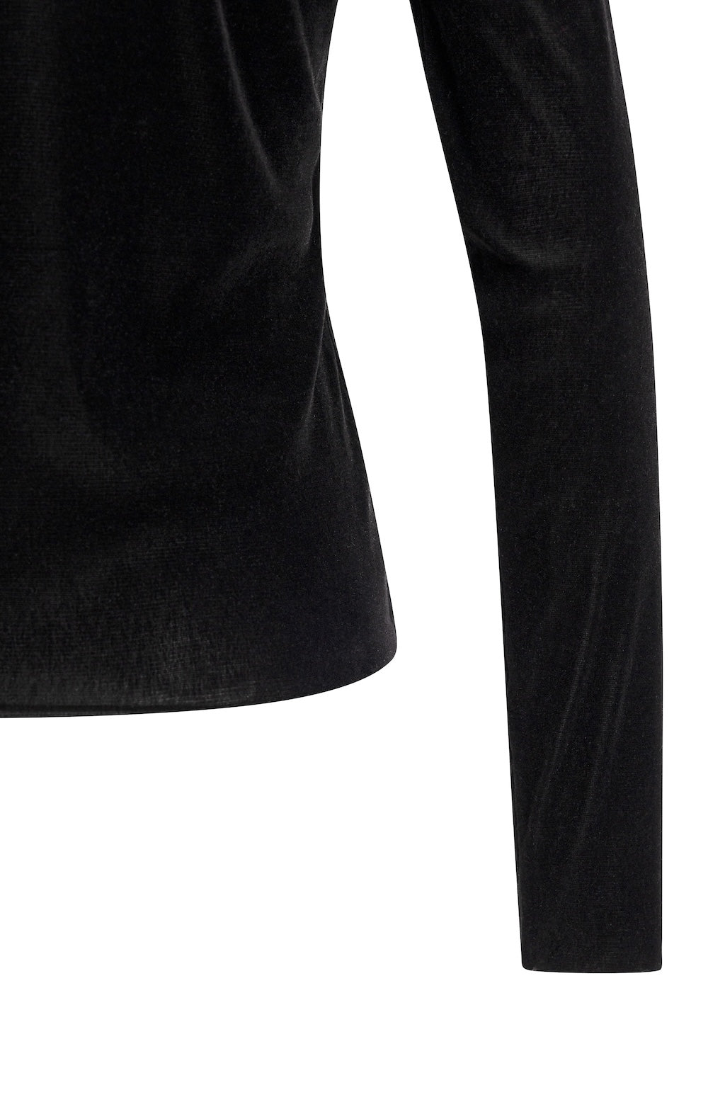 Yaya Velvet Mesh Top - Black