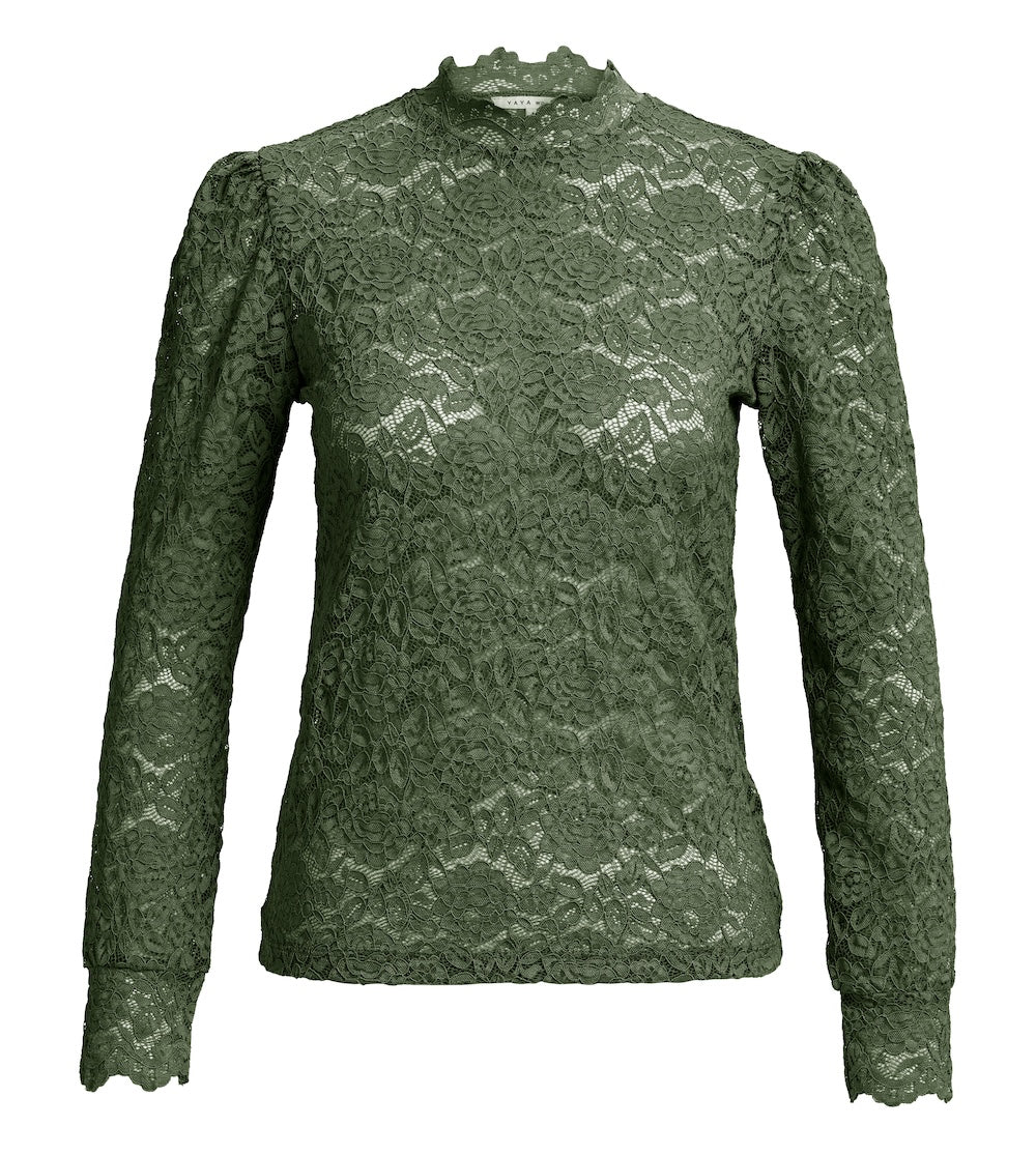 Yaya Lace Top - Duffel Bag Green