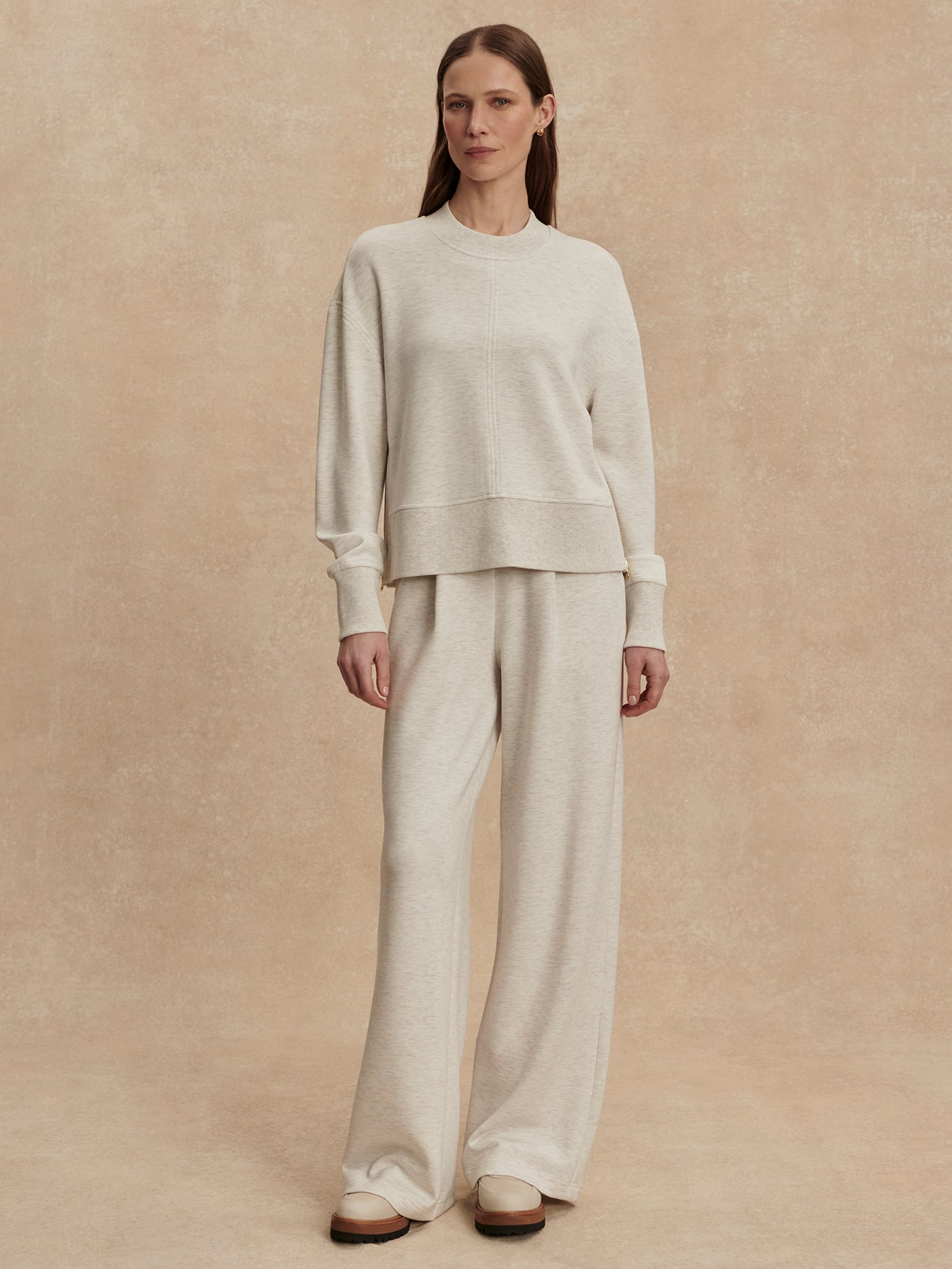 Varley Philippe Crop Sweater - Ivory Marl