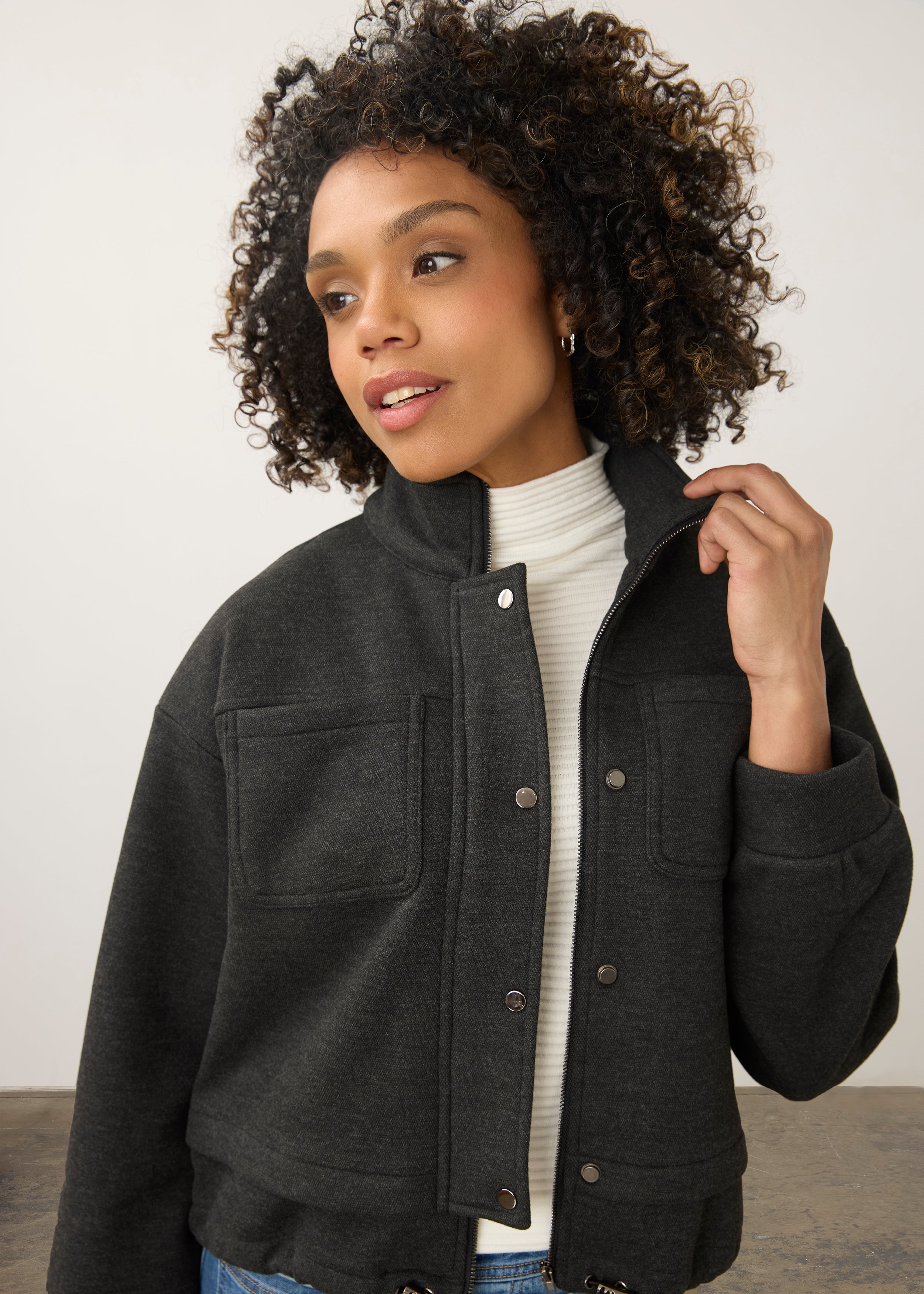 FDJ Bomber Knit Jacket - Charcoal