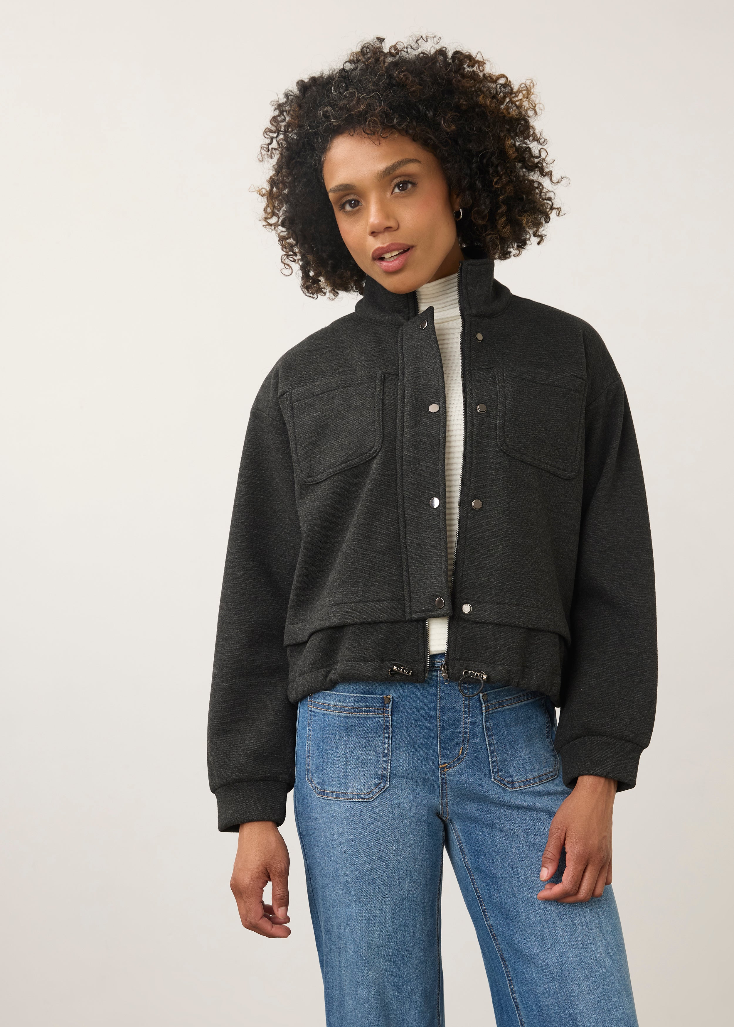 FDJ Bomber Knit Jacket - Charcoal
