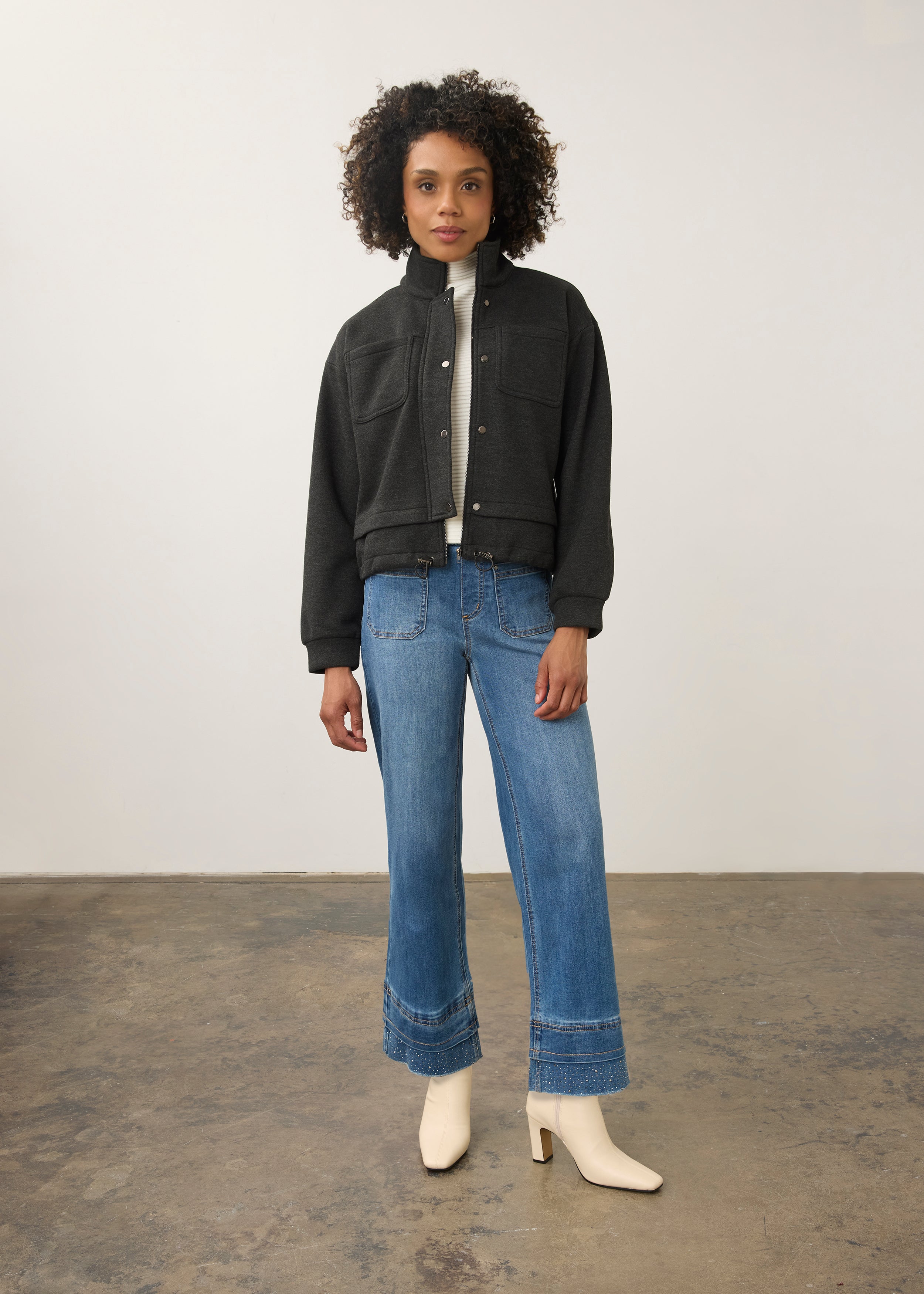 FDJ Bomber Knit Jacket - Charcoal