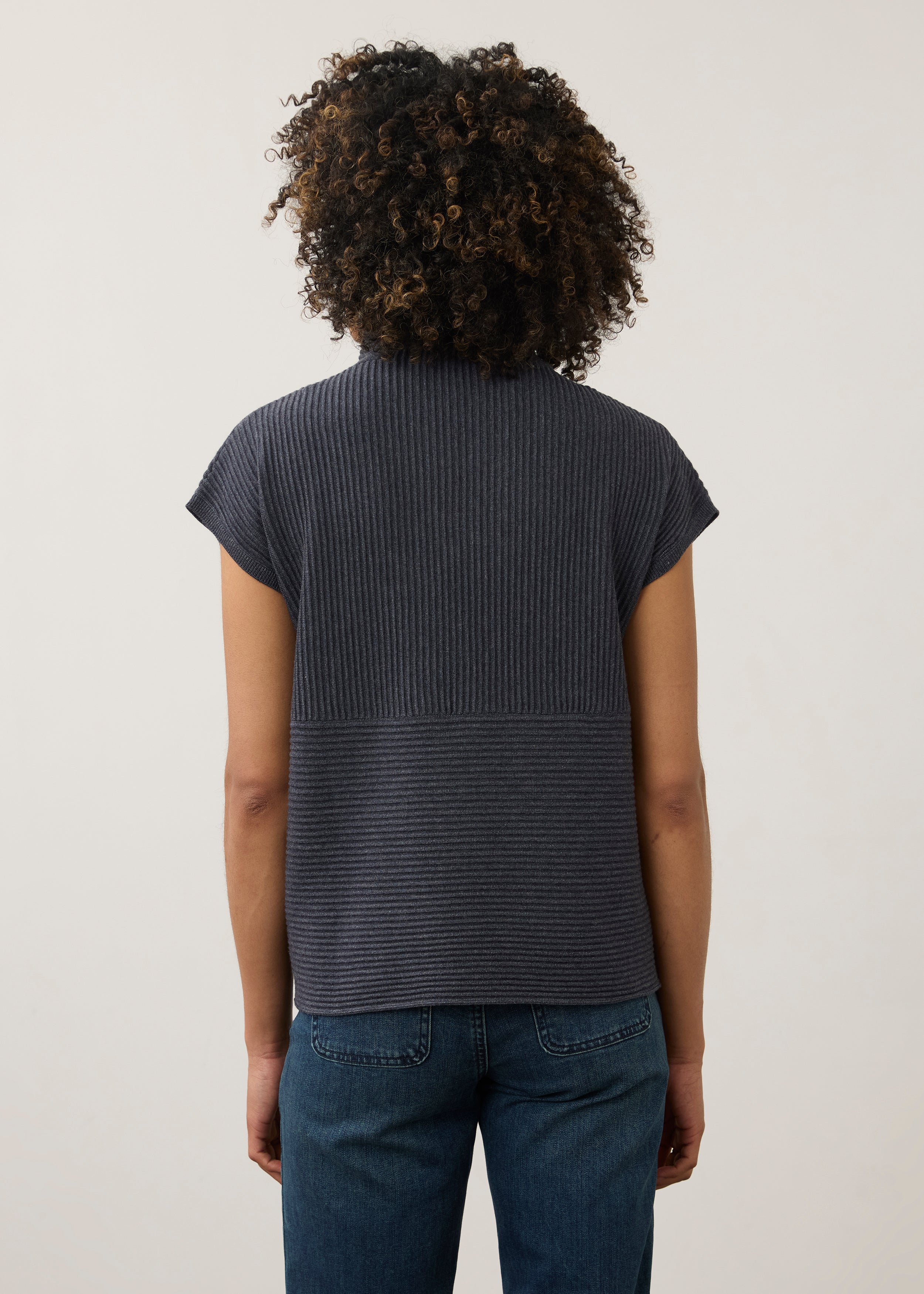 FDJ Ottoman Cap Sleeve Sweater - Storm