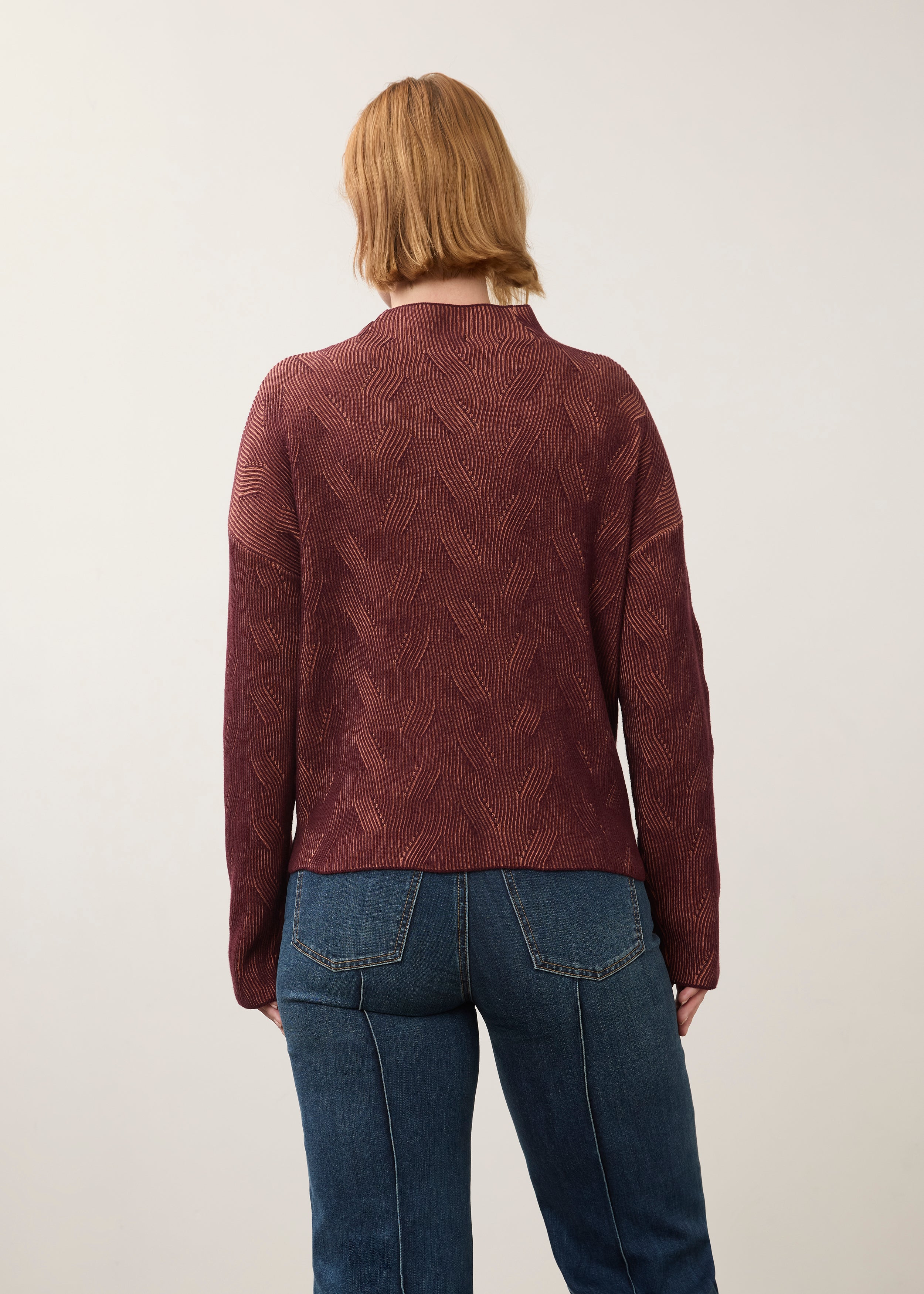 FDJ Long Sleeve Funnel Neck - Fig/Blush