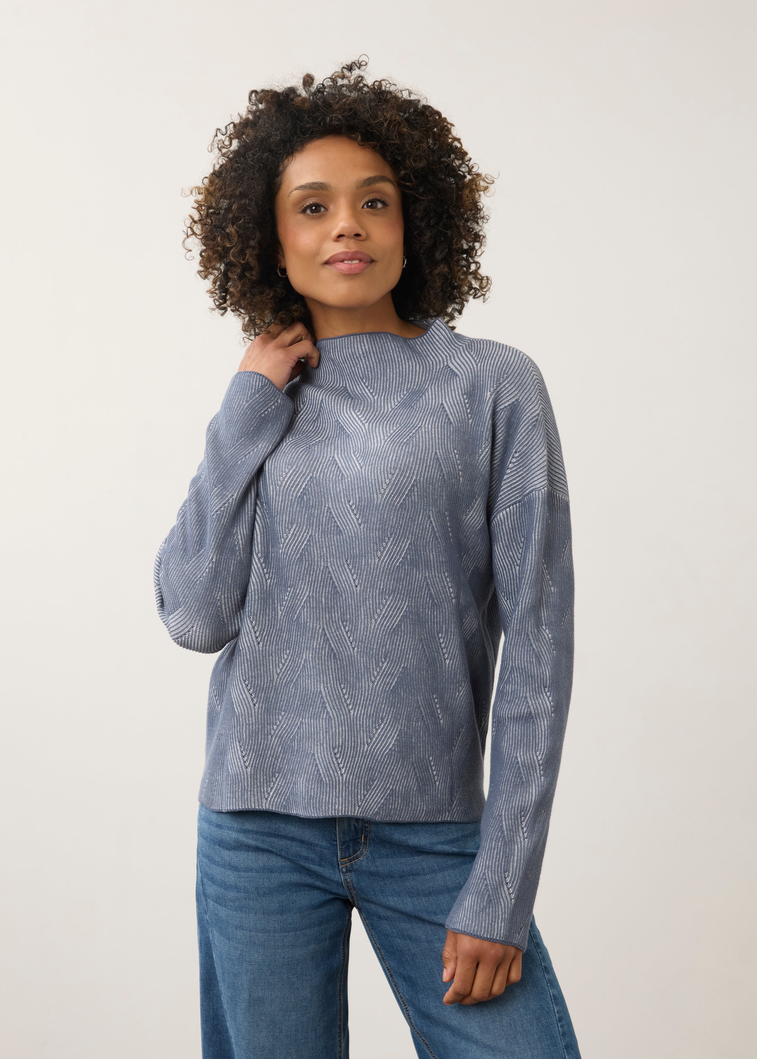 FDJ Long Sleeve Funnel Neck - Grey/Storm