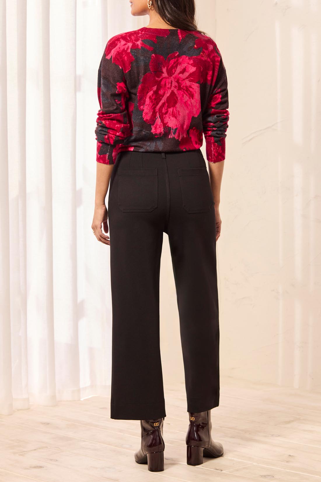 Tribal Ponte Cropped Pant - Black