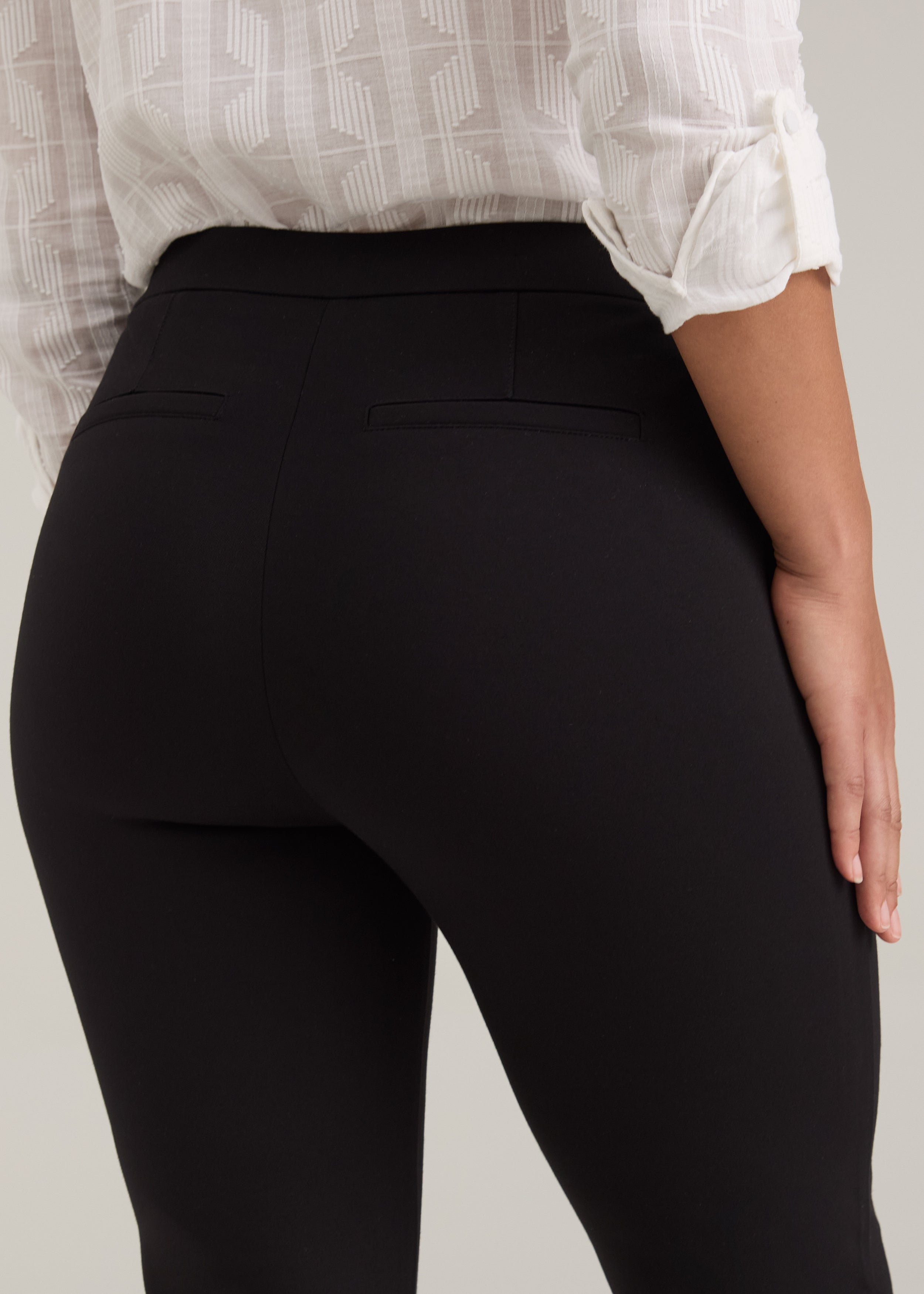 FDJ Pull On Straight Ankle Dress Pant - Black