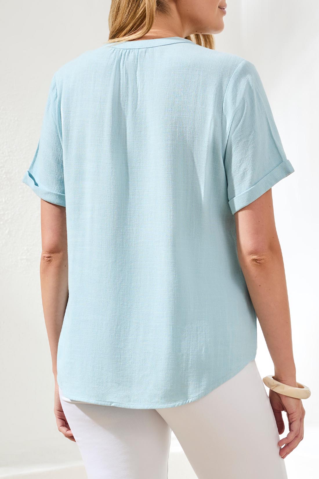 Tribal Ava Top - Light Aqua Sky