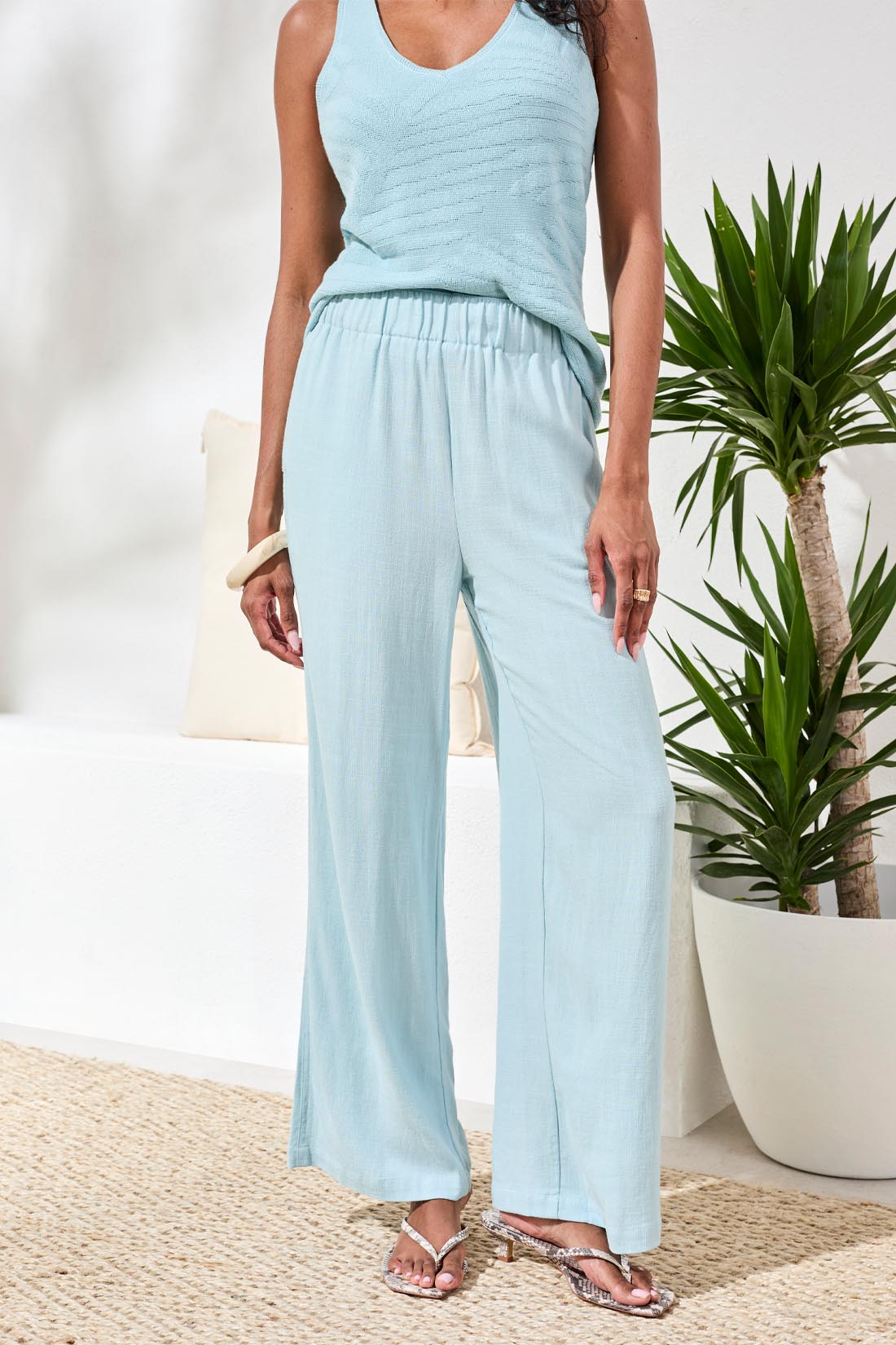 Tribal Ava Pants - Light Aqua Sky