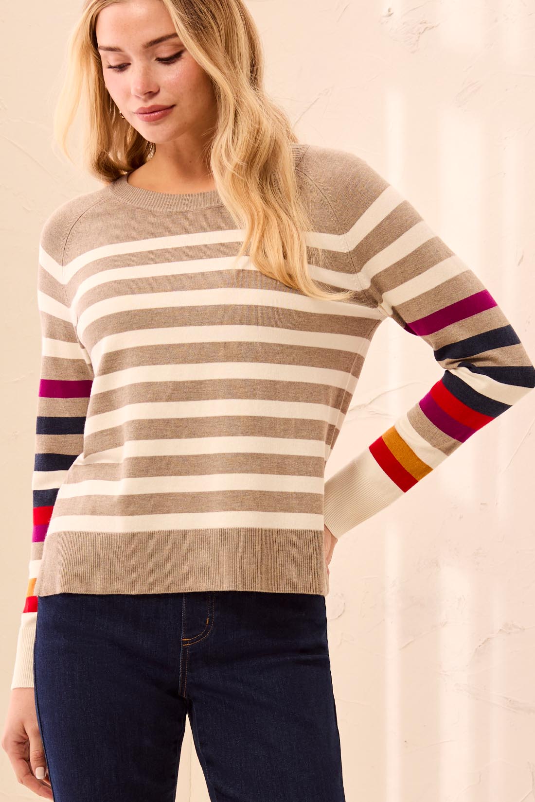Tribal Multi Stripe Sweater - Fossil