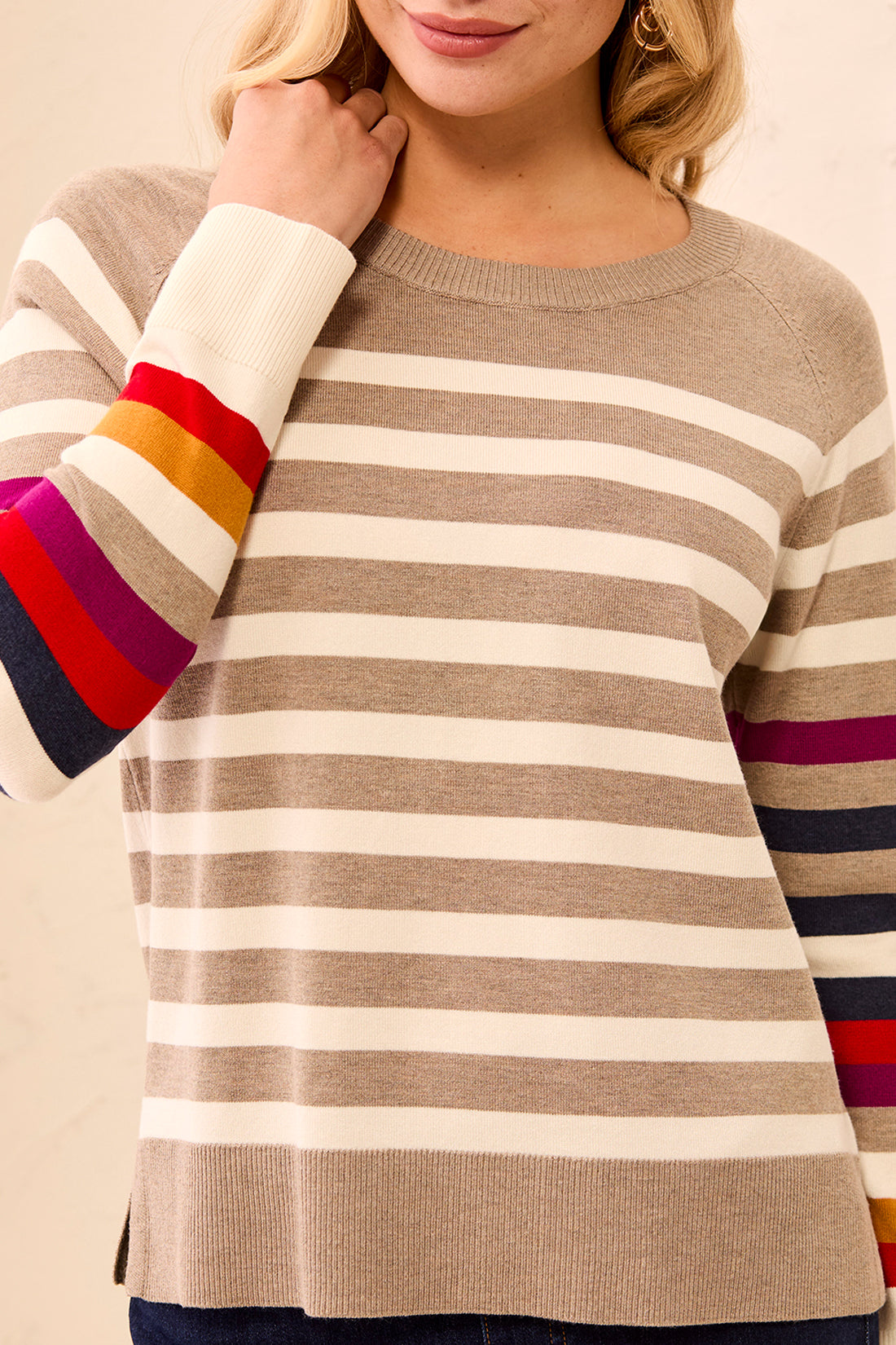 Tribal Multi Stripe Sweater - Fossil