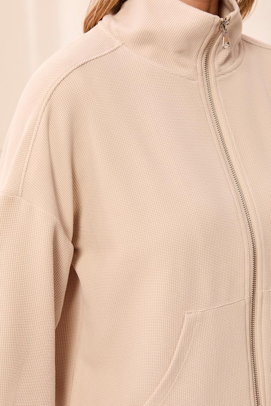Tribal Techno Lux Waffle Cardi - Sand Dune