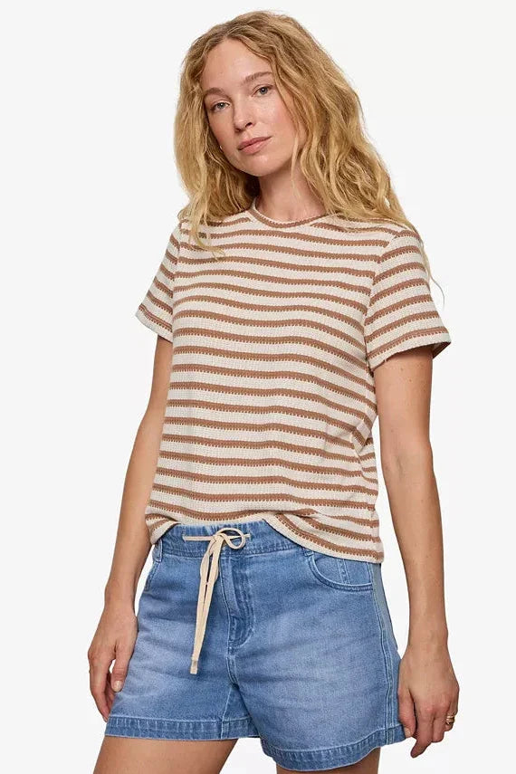 Sanctuary Perfect Textured Tee - Valle Stripe