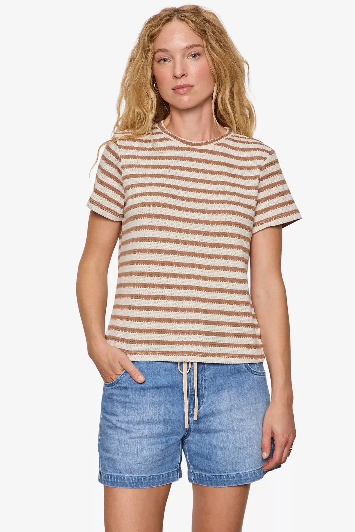 Sanctuary Perfect Textured Tee - Valle Stripe