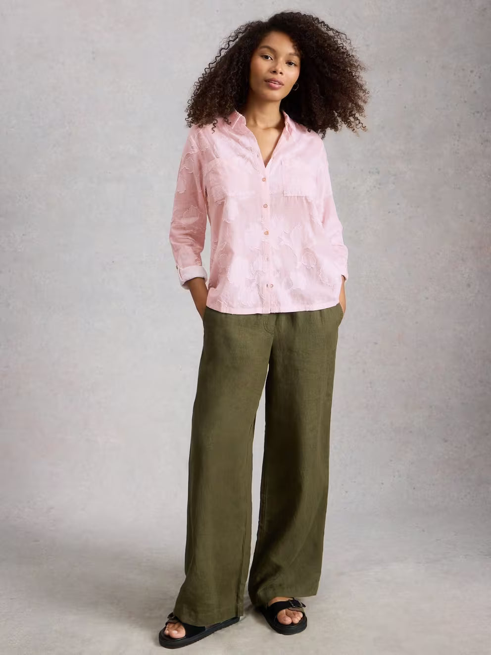 White Stuff Sophie Jacquard Shirt - Pink Multi