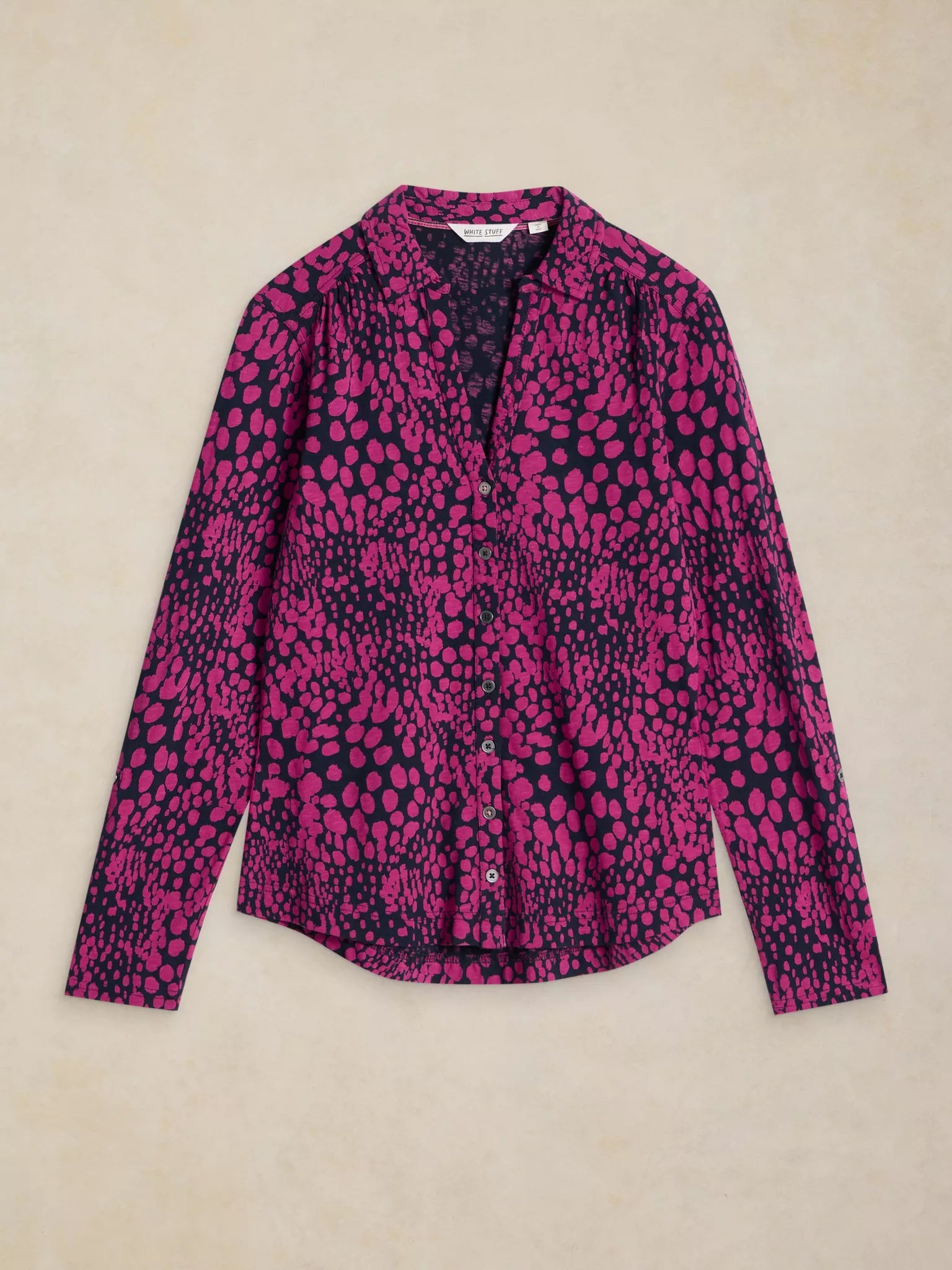 White Stuff Annie Jersey Shirt - Navy Print Winter 26