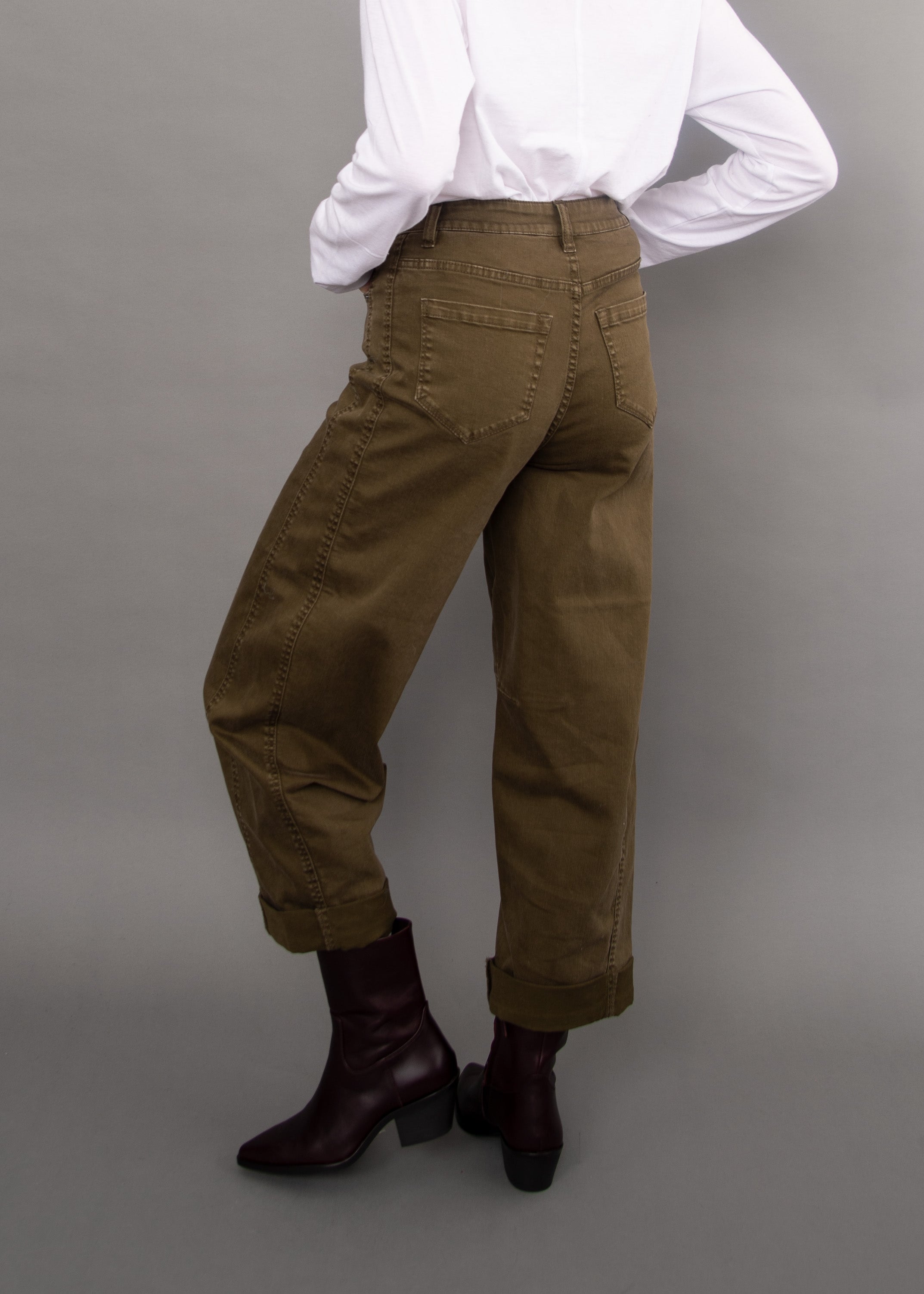 RD Barni Stretch Twill Barrel Pant - Olive