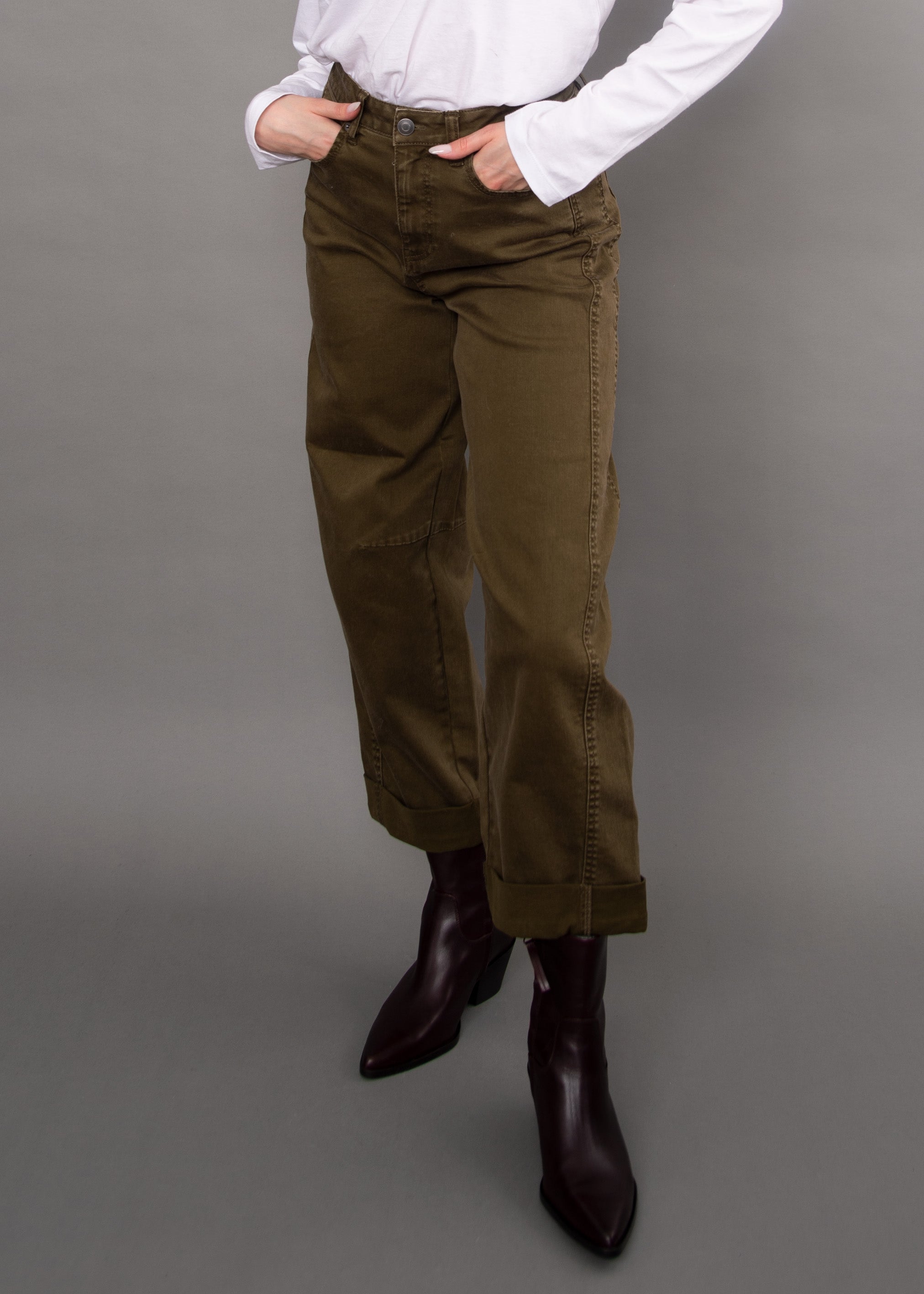 RD Barni Stretch Twill Barrel Pant - Olive