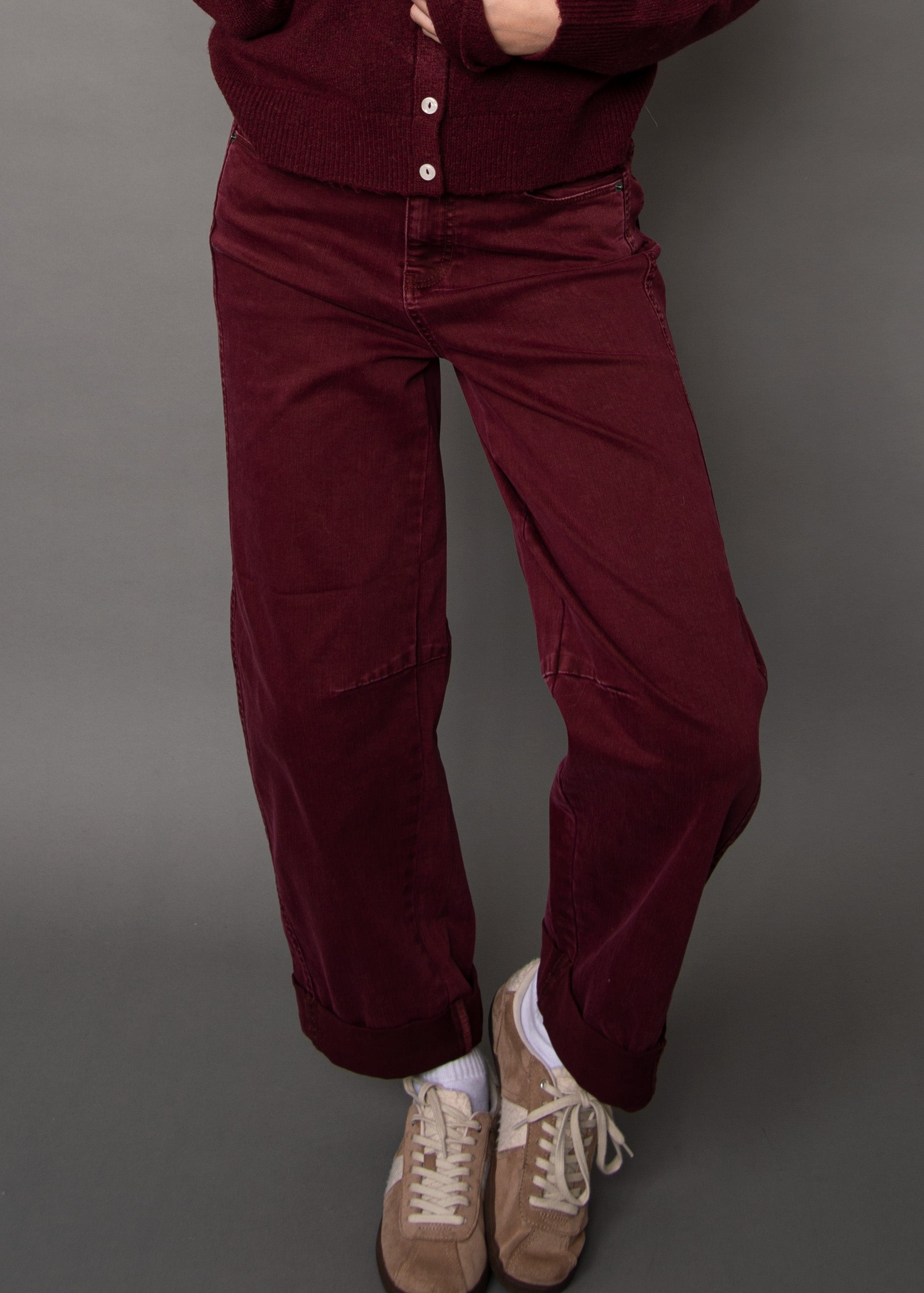 RD Barni Stretch Twill Barrel Pant - Burgundy
