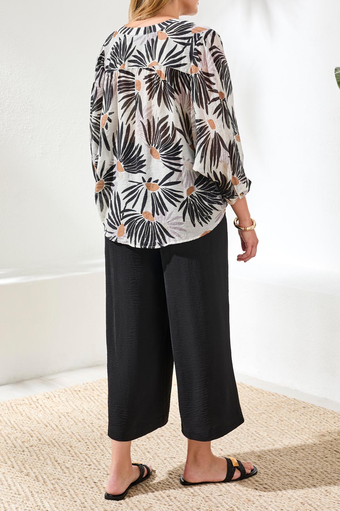 Tribal Mary Blouse - White/Black