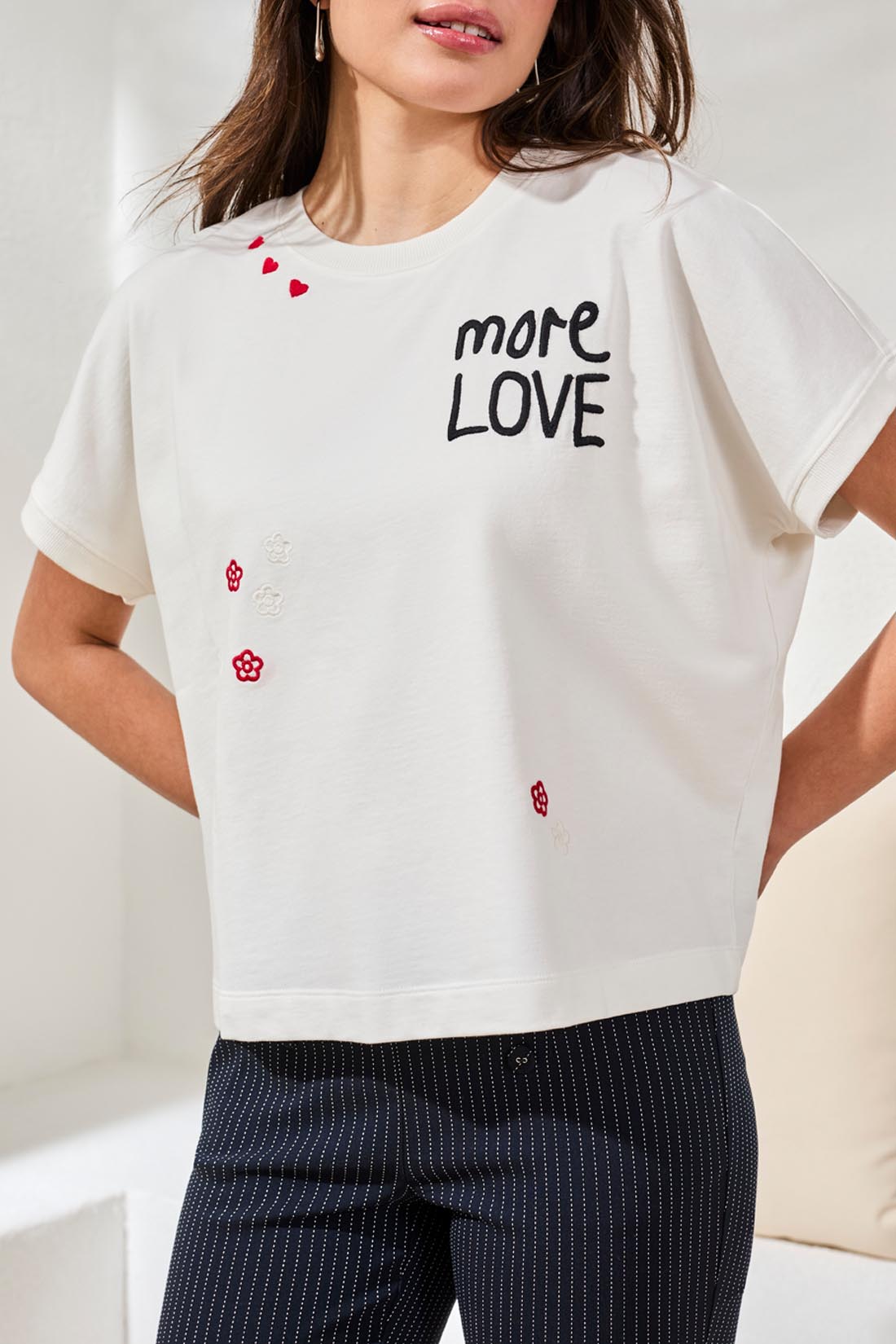 Tribal Lola Embellished Tee - White