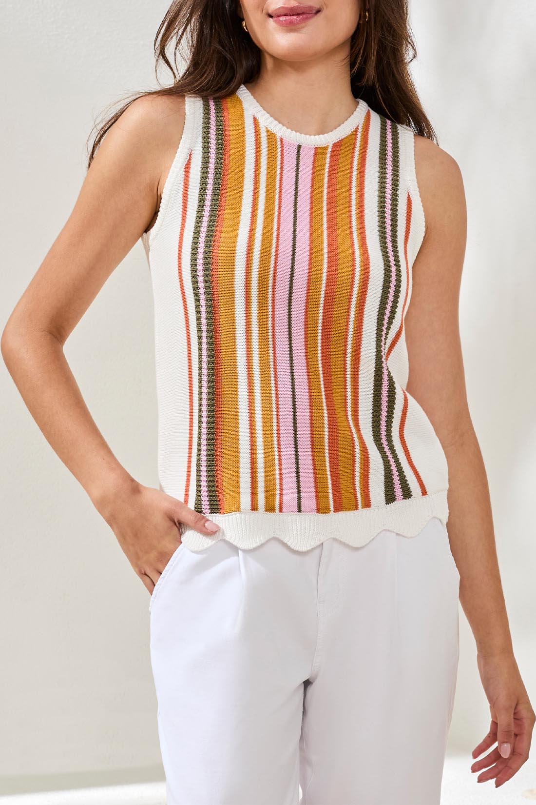 Tribal Bella Tank - Eggshell Multi