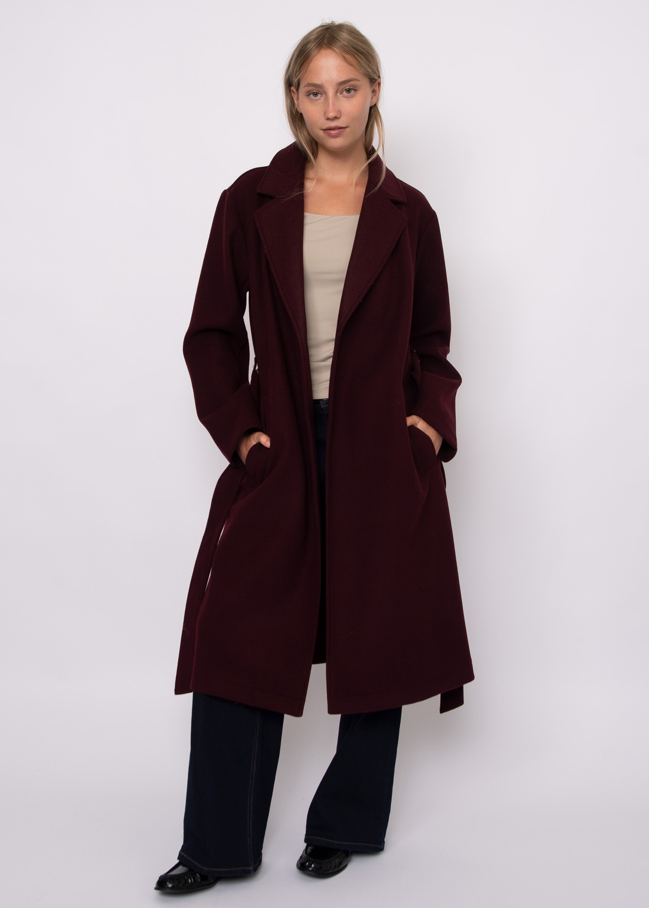 RD Havy Wrap Coat - Wine
