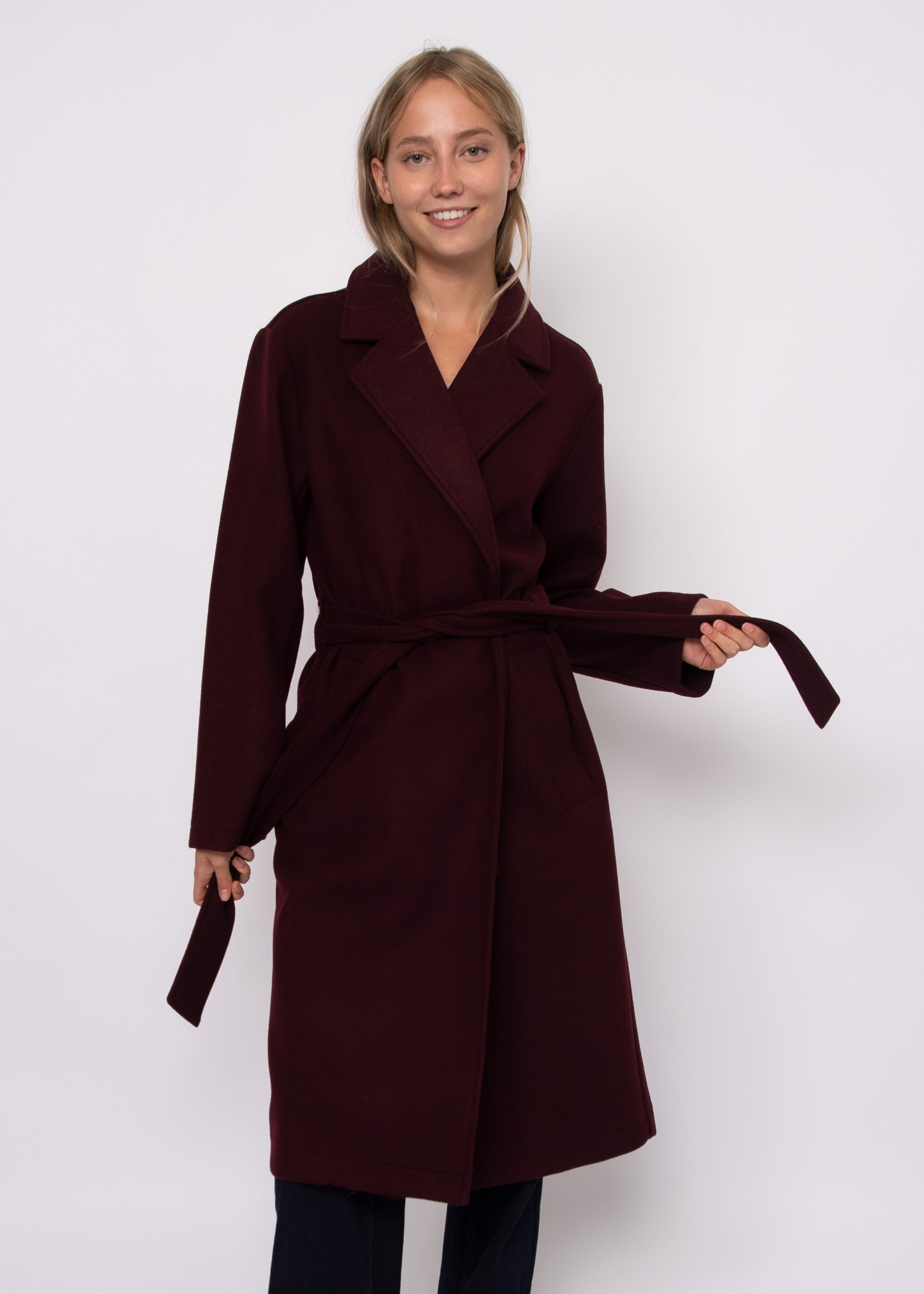 RD Havy Wrap Coat - Wine