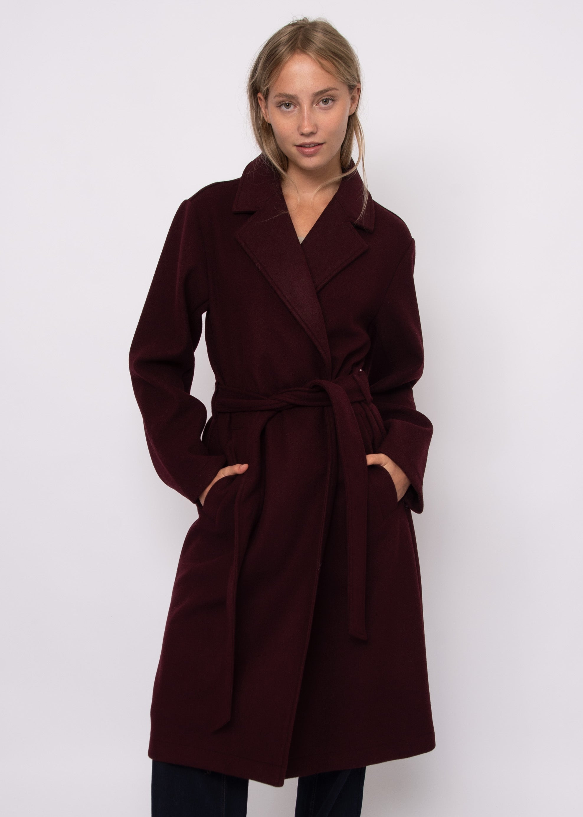 RD Havy Wrap Coat - Wine