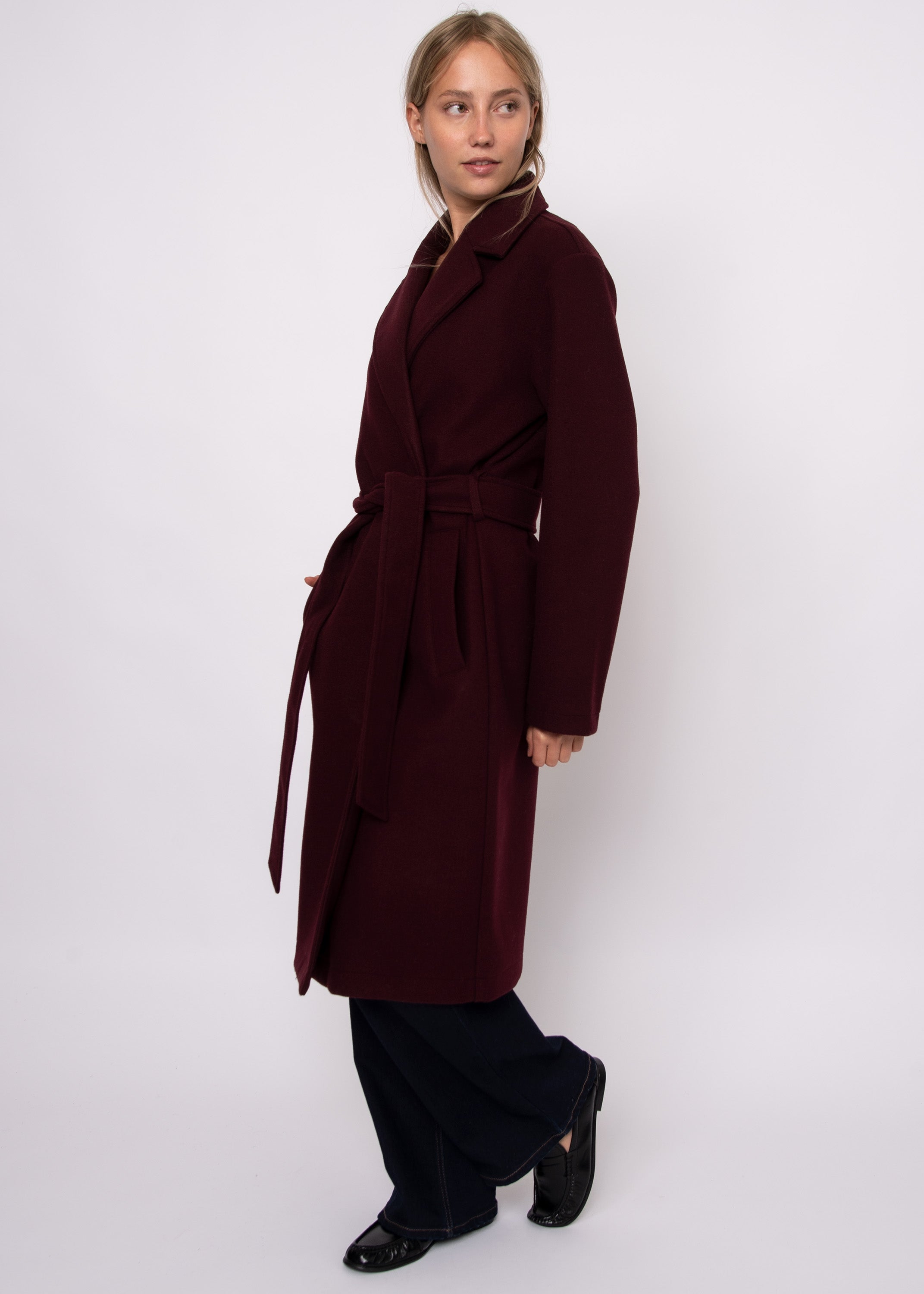 RD Havy Wrap Coat - Wine