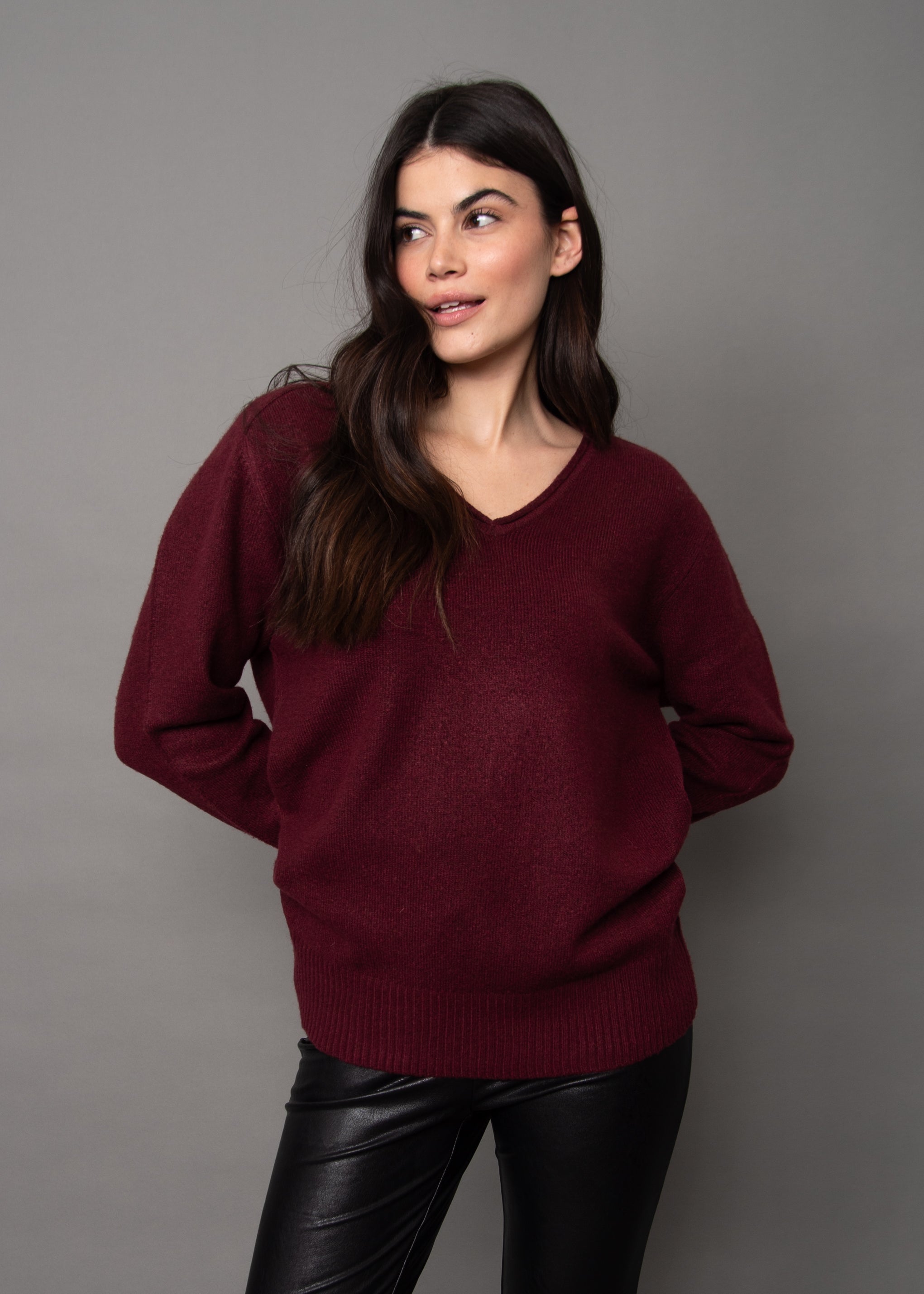 RD Ghazala Tunic Sweater - Maroon