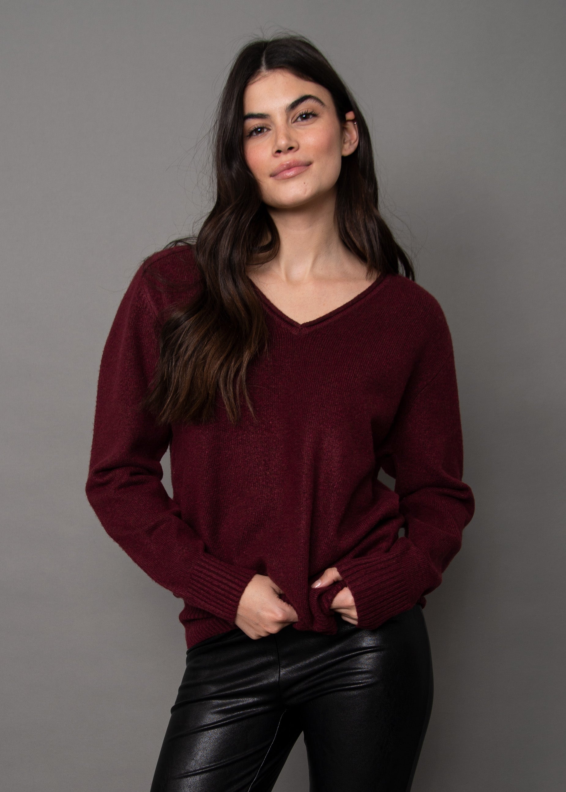 RD Ghazala Tunic Sweater - Maroon