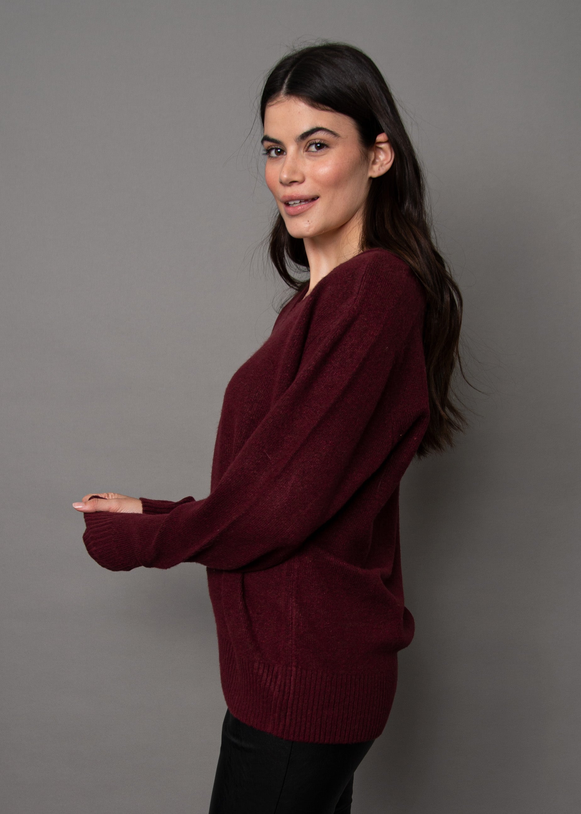 RD Ghazala Tunic Sweater - Maroon