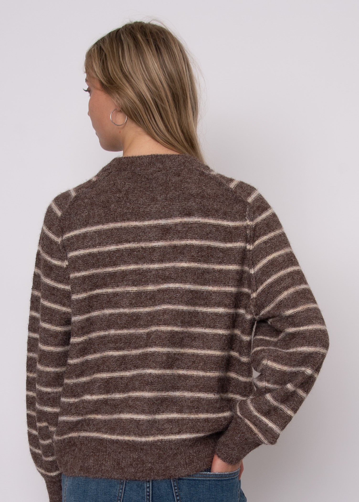RD Suavia Striped Henley Sweater - Demitasse
