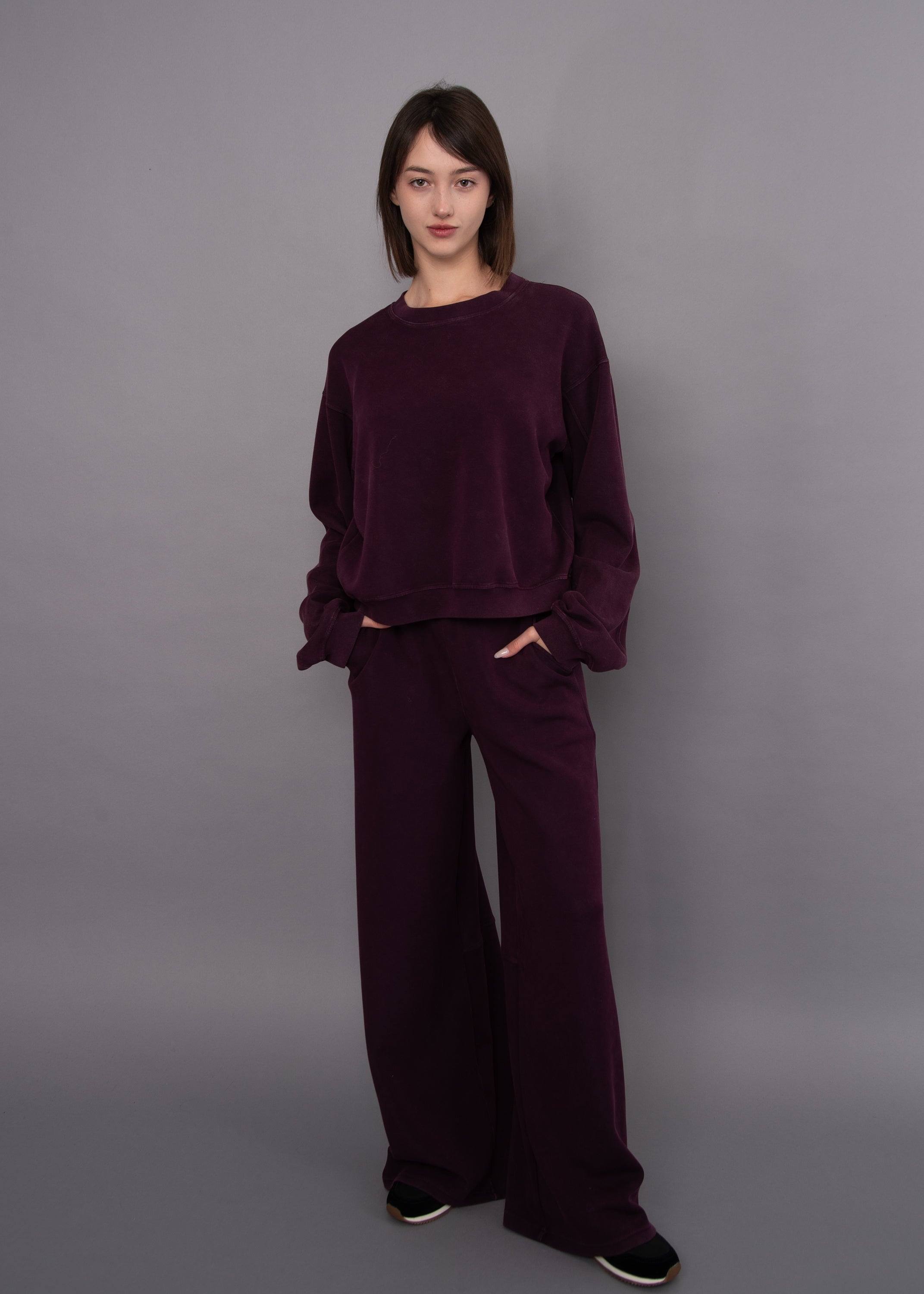 RD Phyllis Mineral Wash Soft Knit Pant - Deep Plum