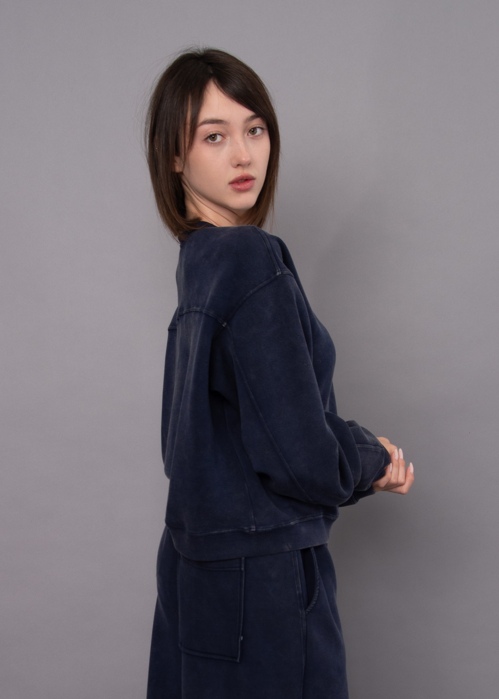 RD Beatrice Mineral Wash Soft Knit Pullover - True Navy