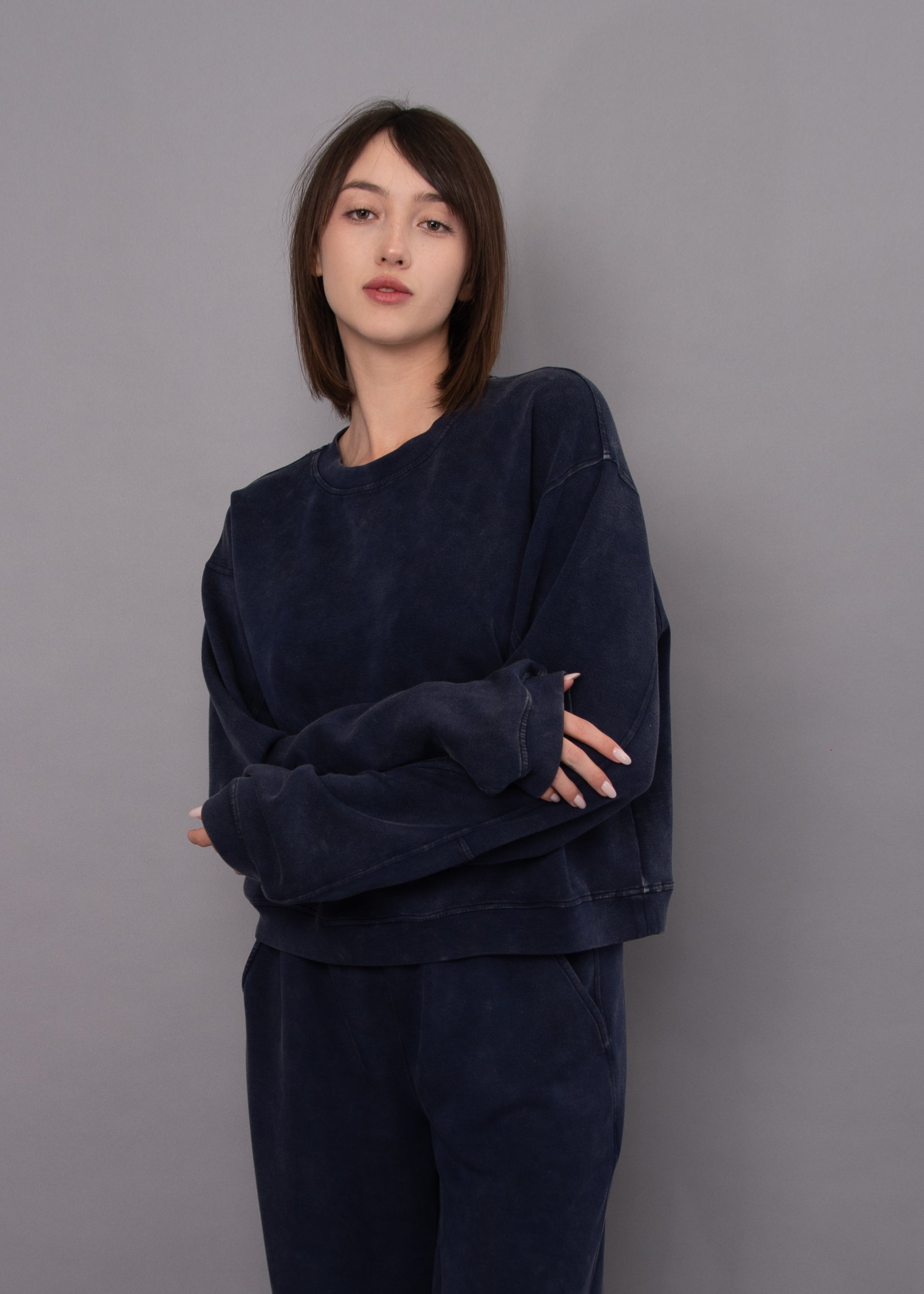 RD Beatrice Mineral Wash Soft Knit Pullover - True Navy
