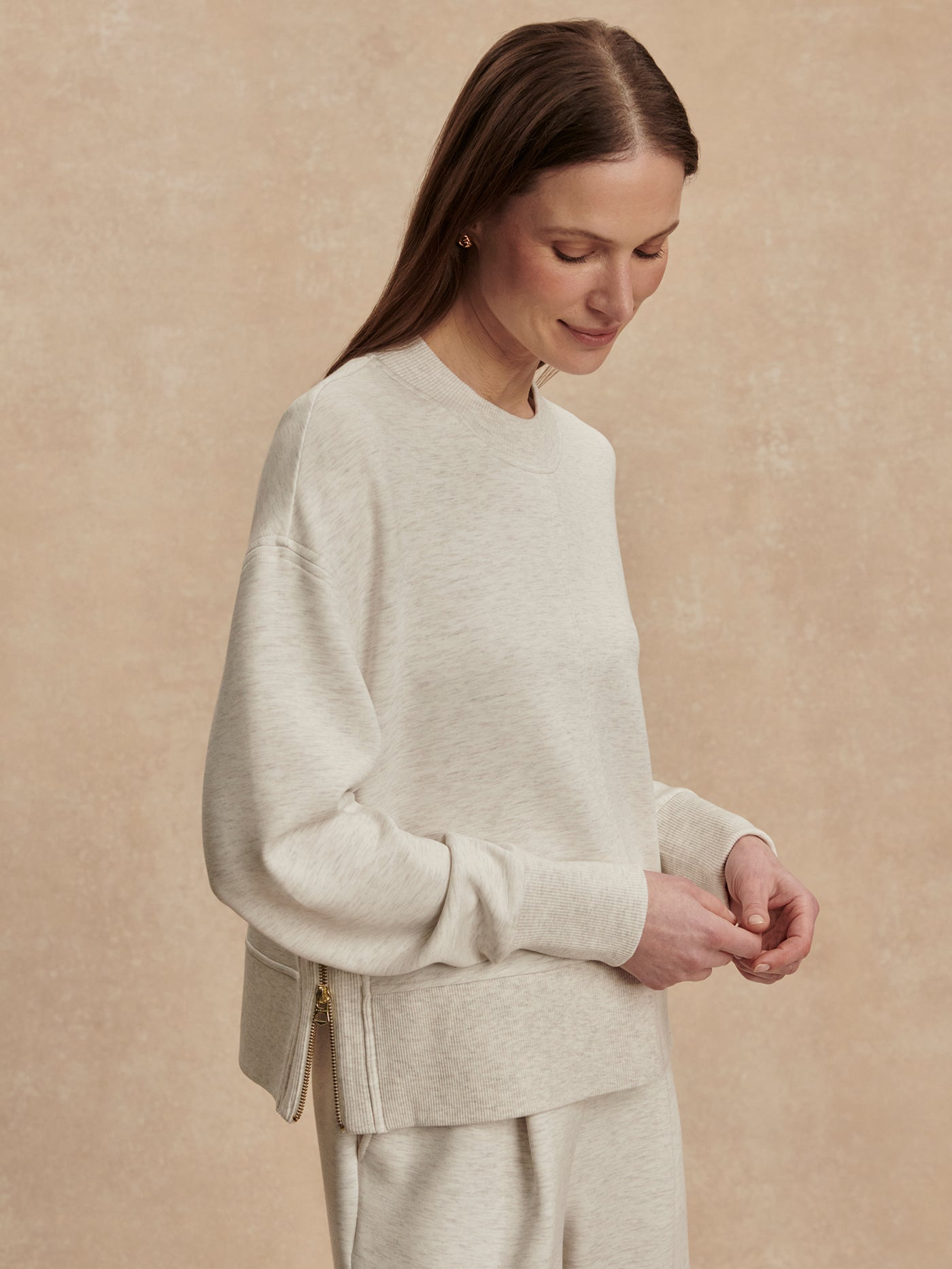 Varley Philippe Crop Sweater - Ivory Marl