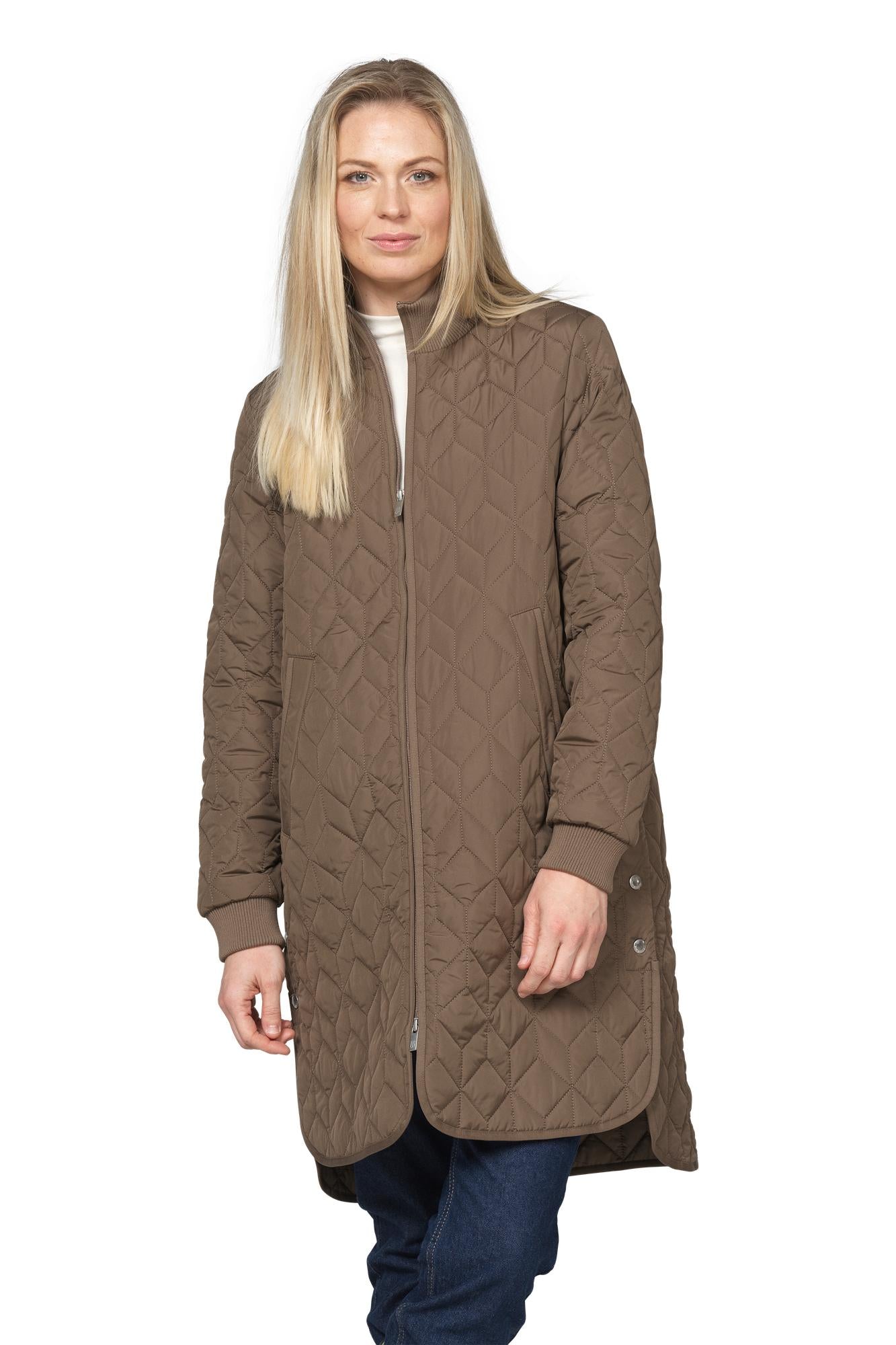 Ilse Jacobsen Long Quilt Jacket - Mud