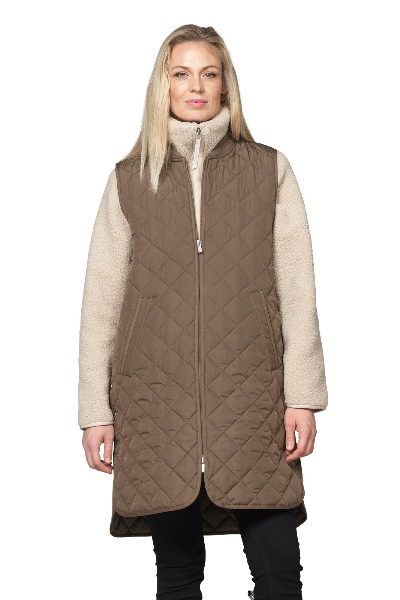 Ilse Jacobsen Long Quilt Vest - Mud