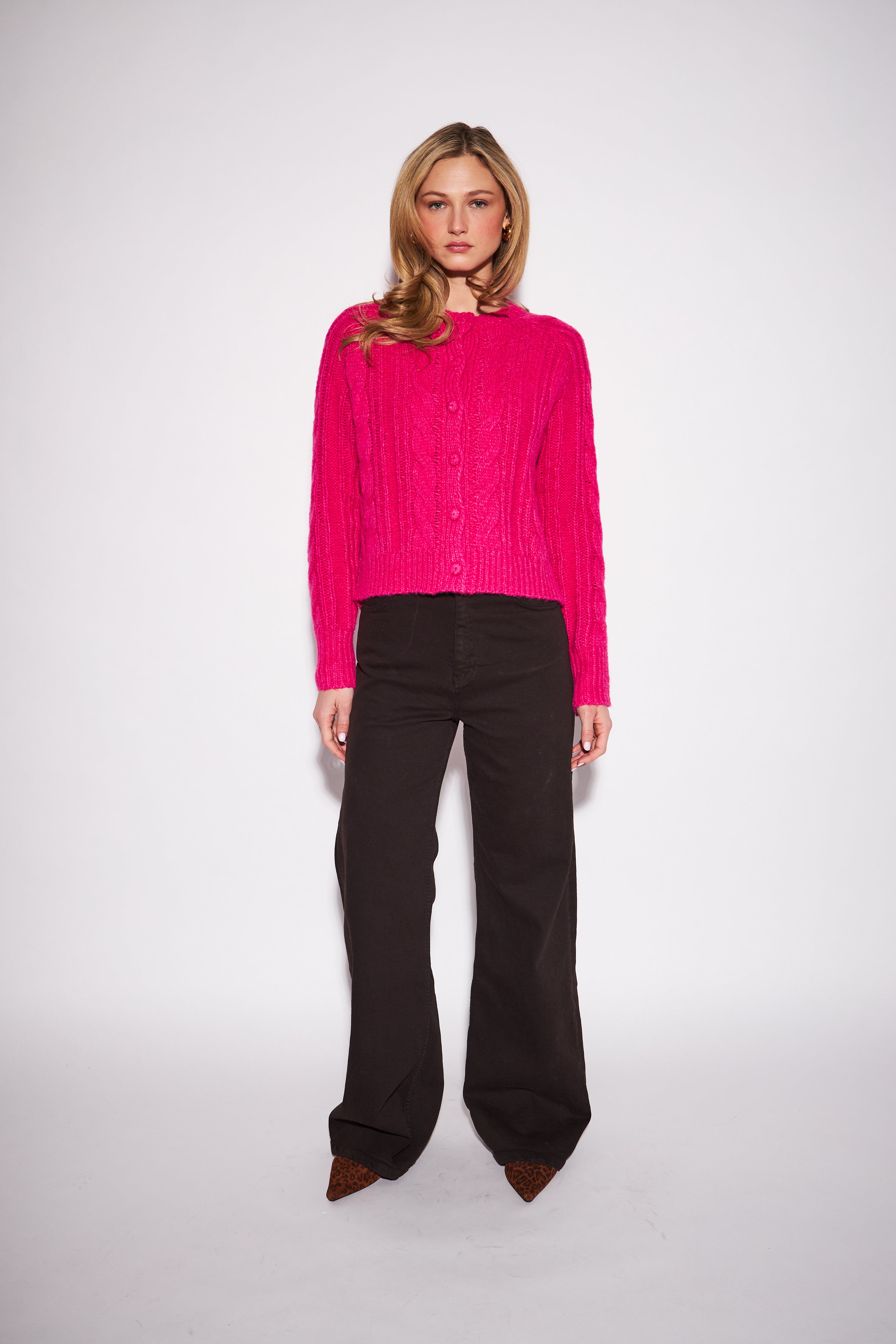 John & Jenn Blythe Cardi - Carnation