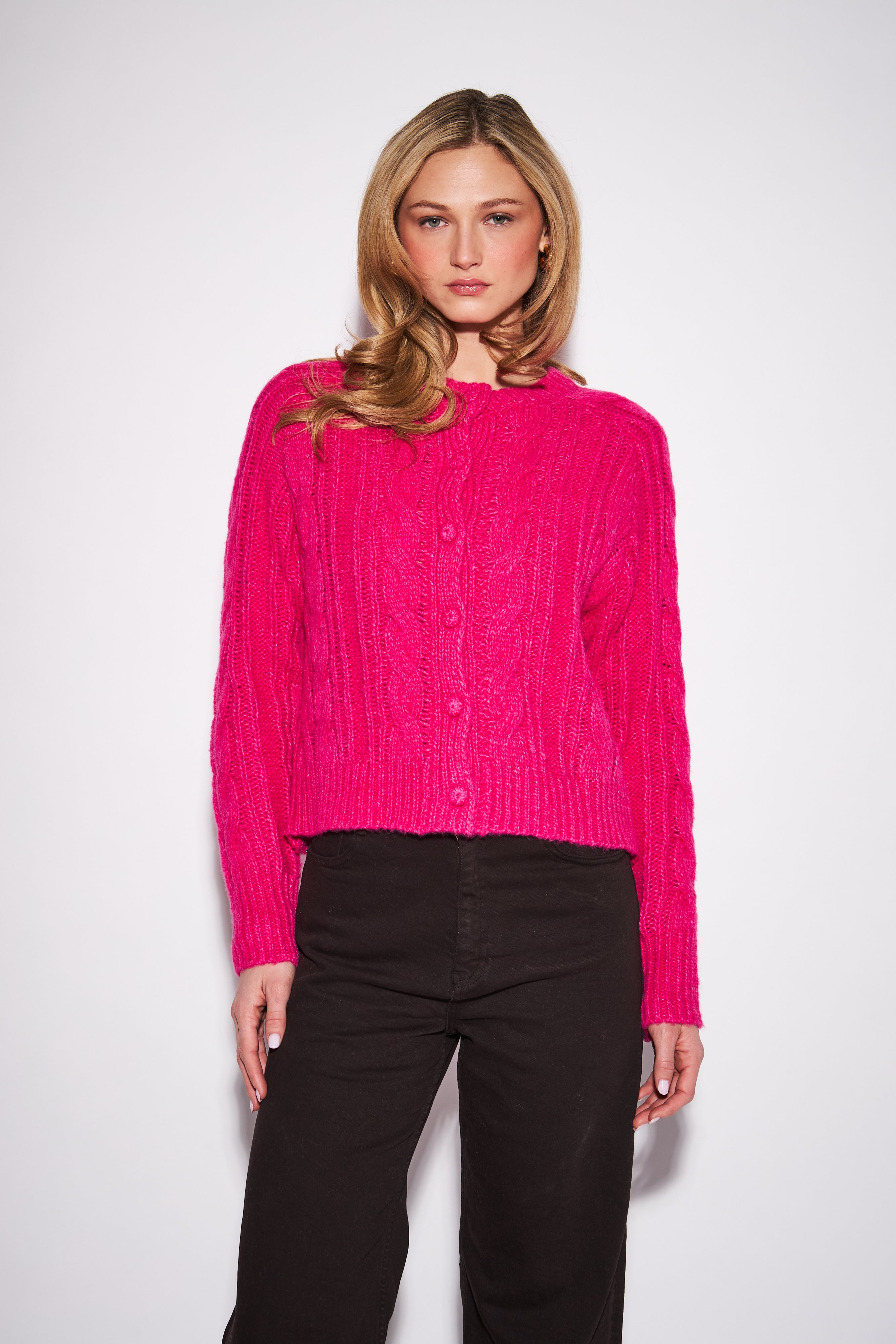 John & Jenn Blythe Cardi - Carnation