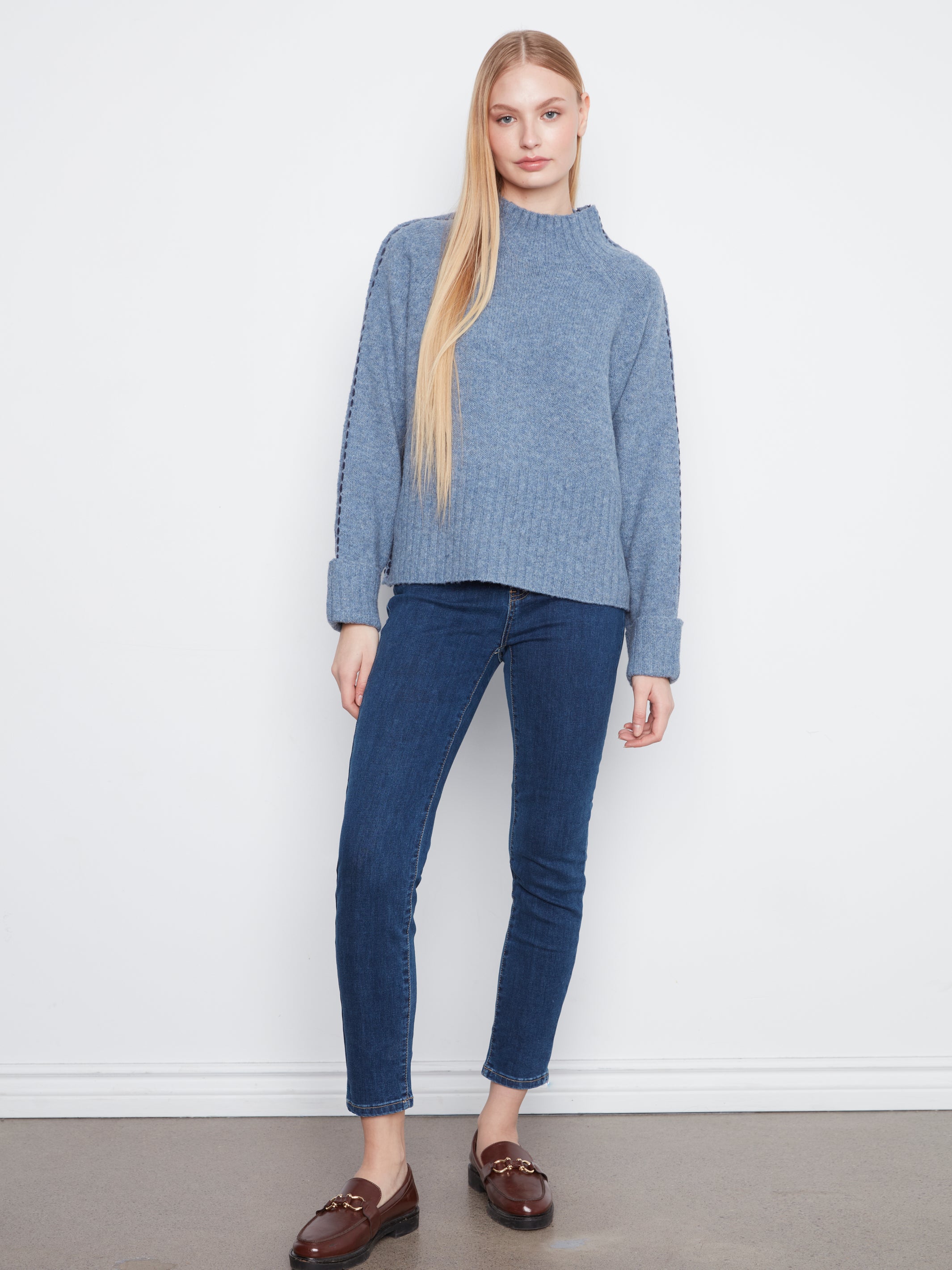 Charlie B Anya Sweater - Heather Denim