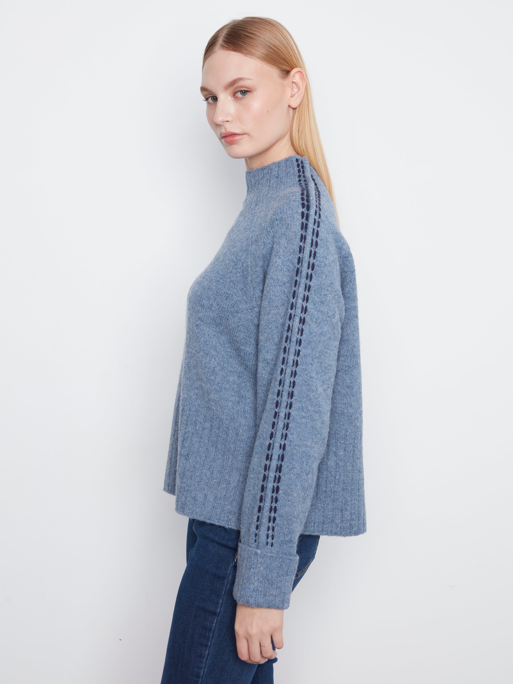 Charlie B Anya Sweater - Heather Denim